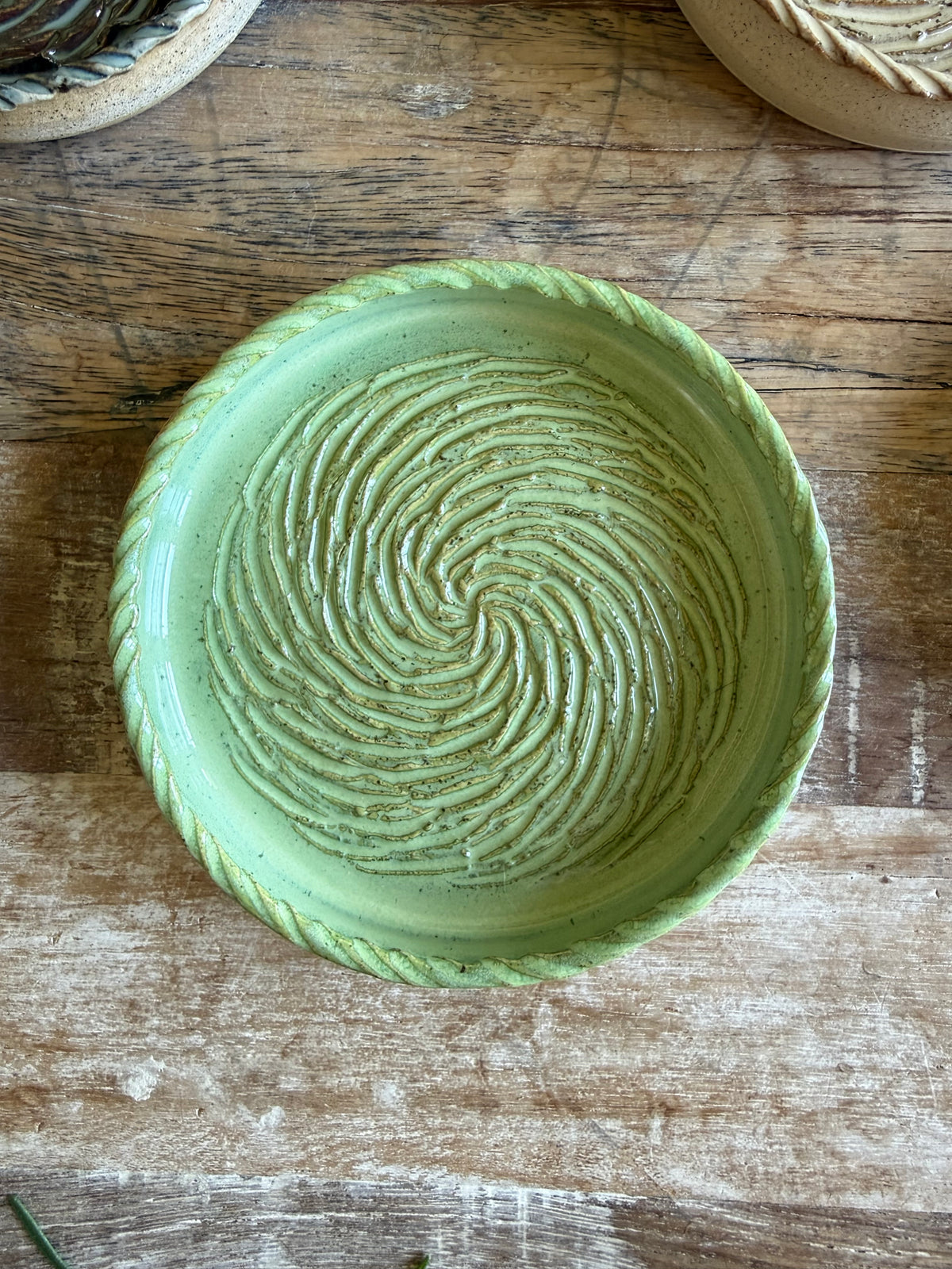 The Gathering Dish - Wheel Thrown Ceramic Garlic Grater & Dipping Dish with Brush