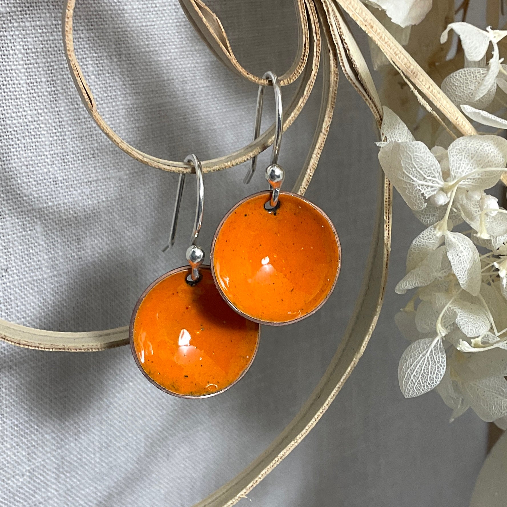 Everyday Earrings. Red and orange tones