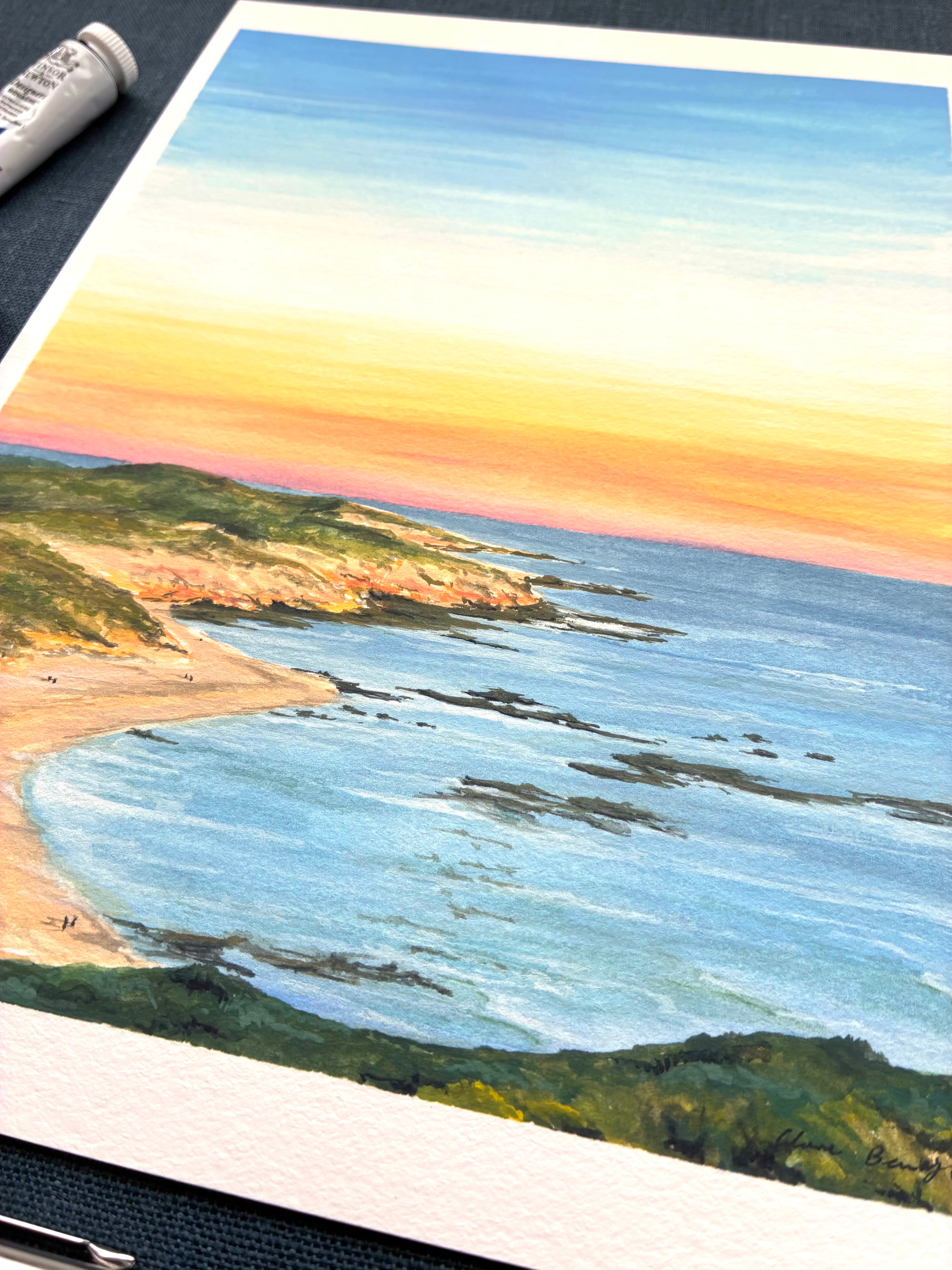 Wall Art - A4 Print - Sorrento Ocean Beach Sunset