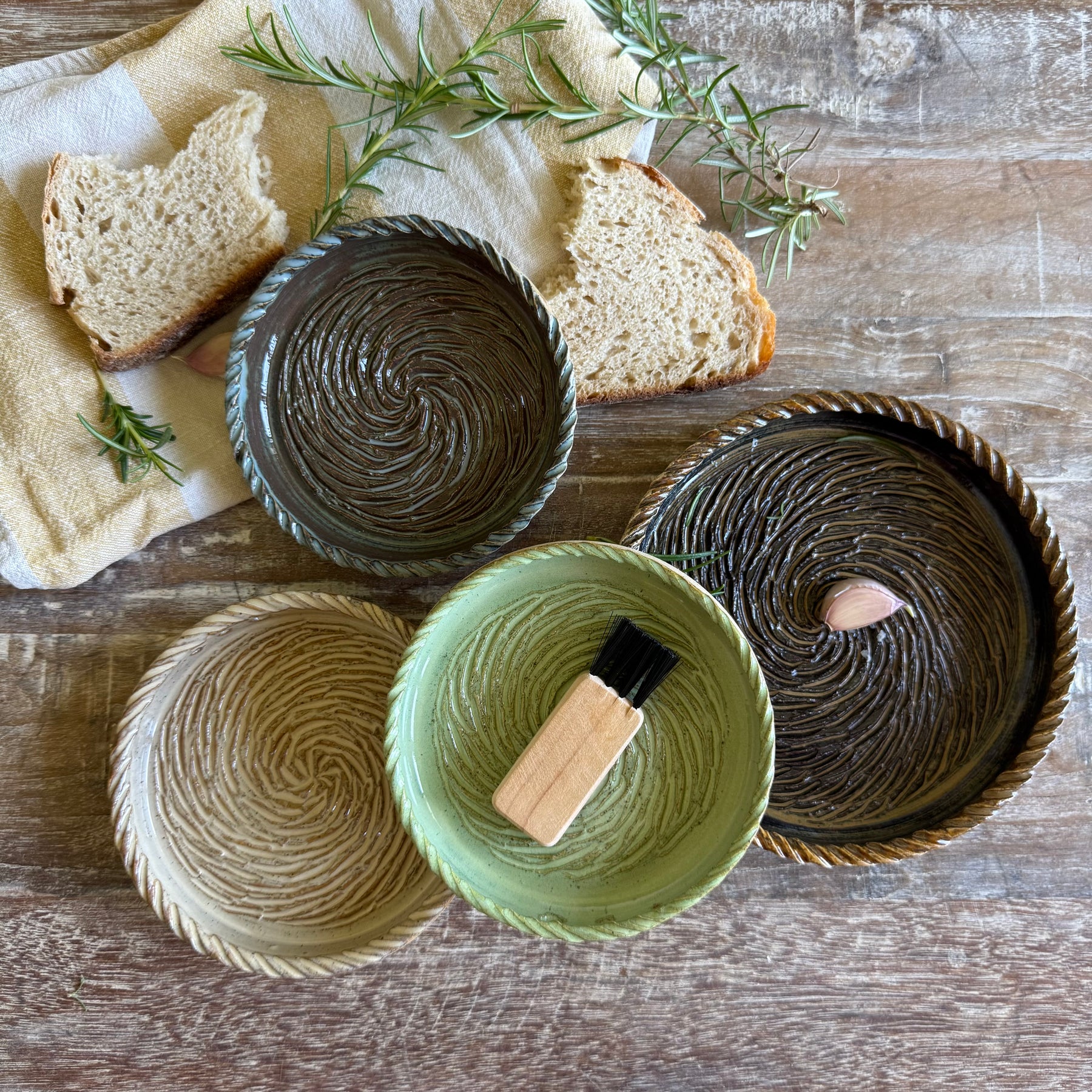 The Gathering Dish | Handmade Ceramic Garlic Grater, Herb & Dipping Dish