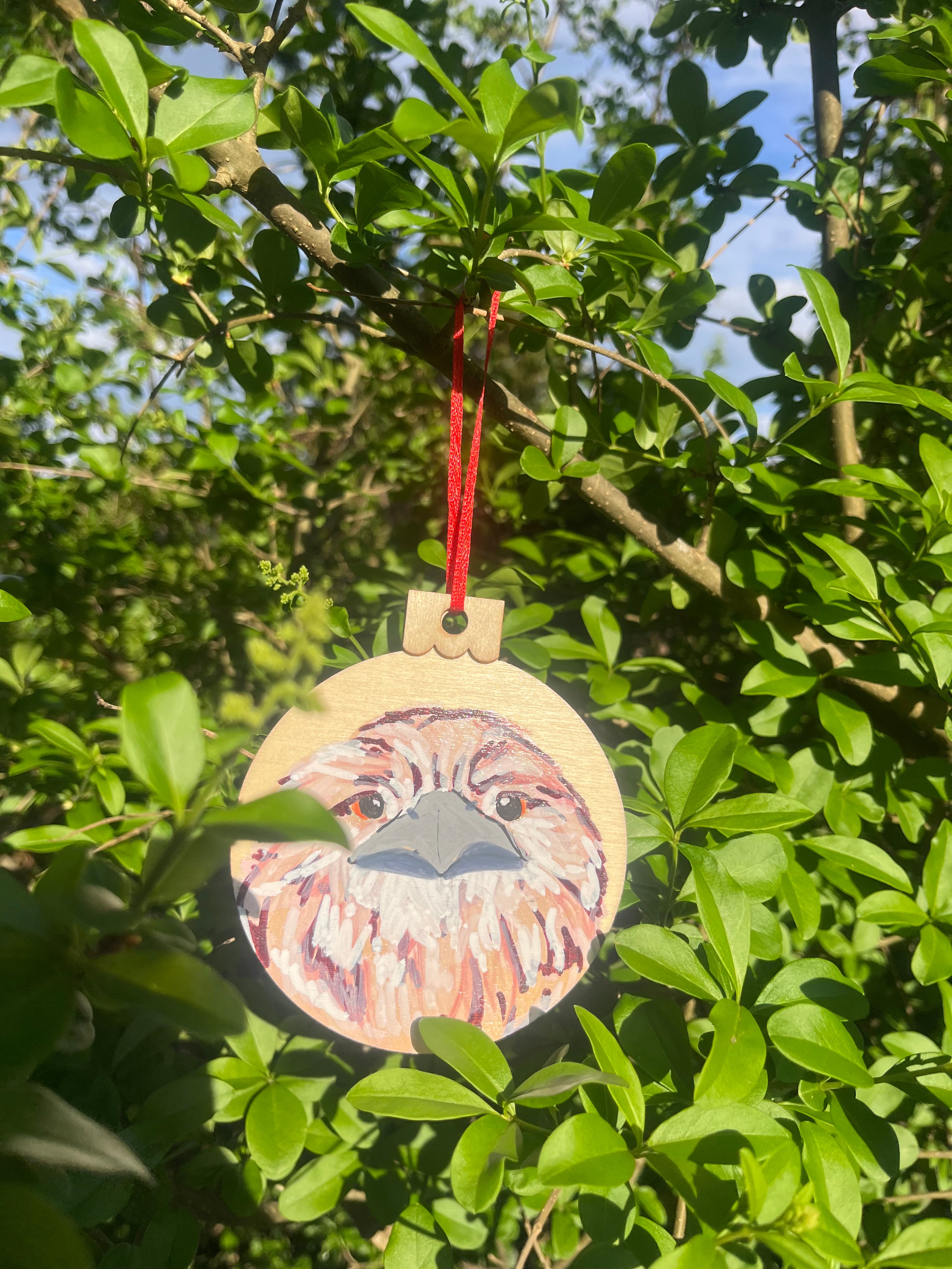 Tawny Frogmouth Bauble | Hand-painted | Christmas Decoration | Australian Native Birds