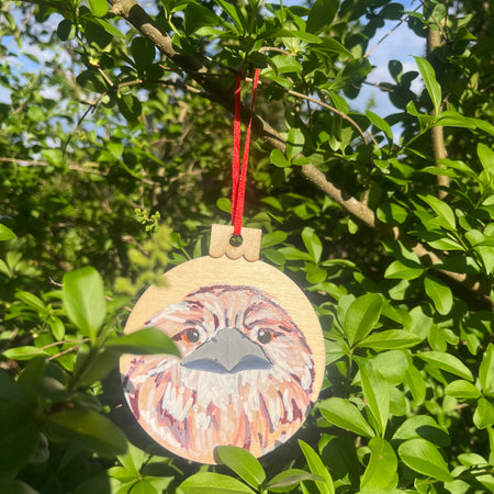 Tawny Frogmouth Bauble | Hand-painted | Christmas Decoration | Australian Native Birds