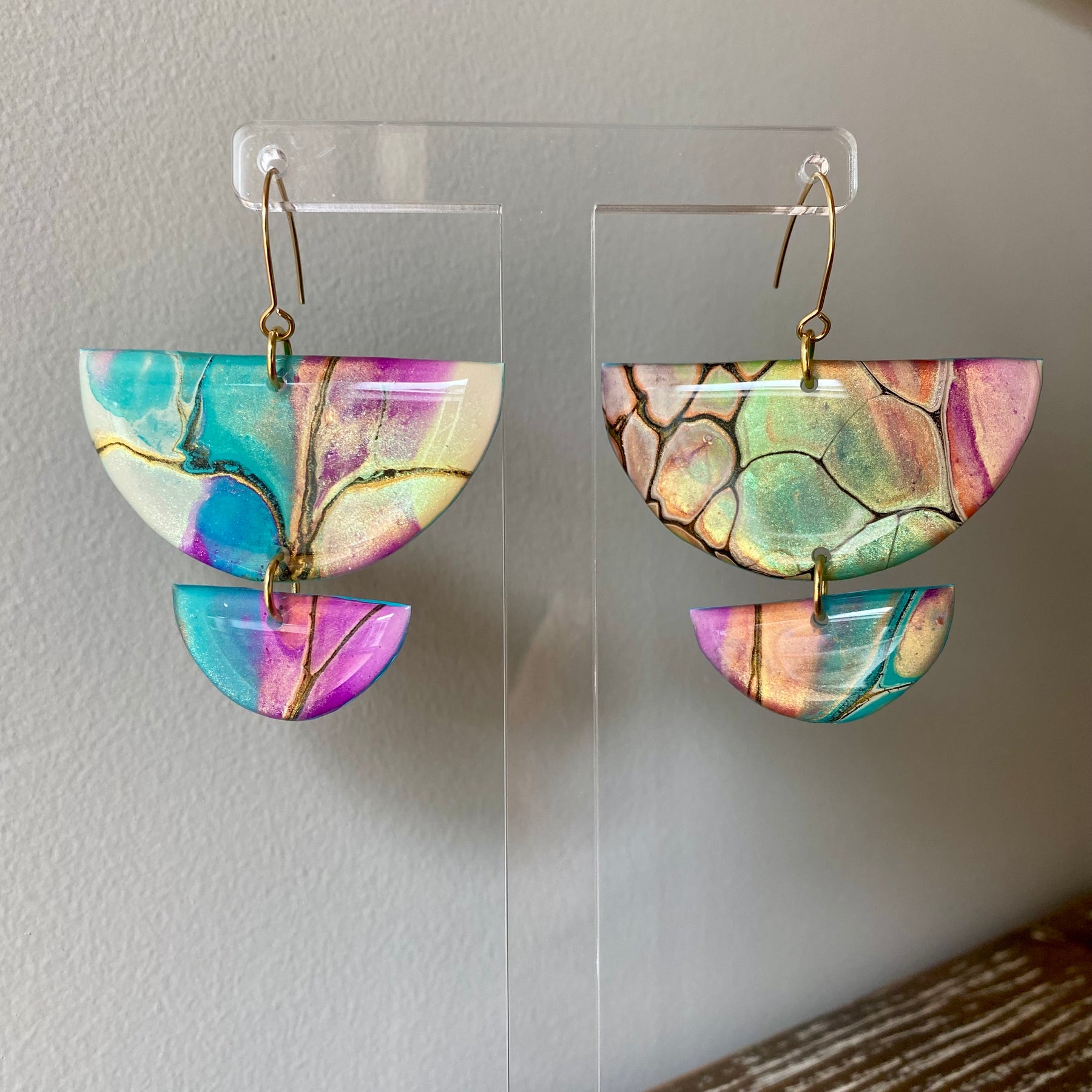 Wearable Art Colourful Lightweight Earrings