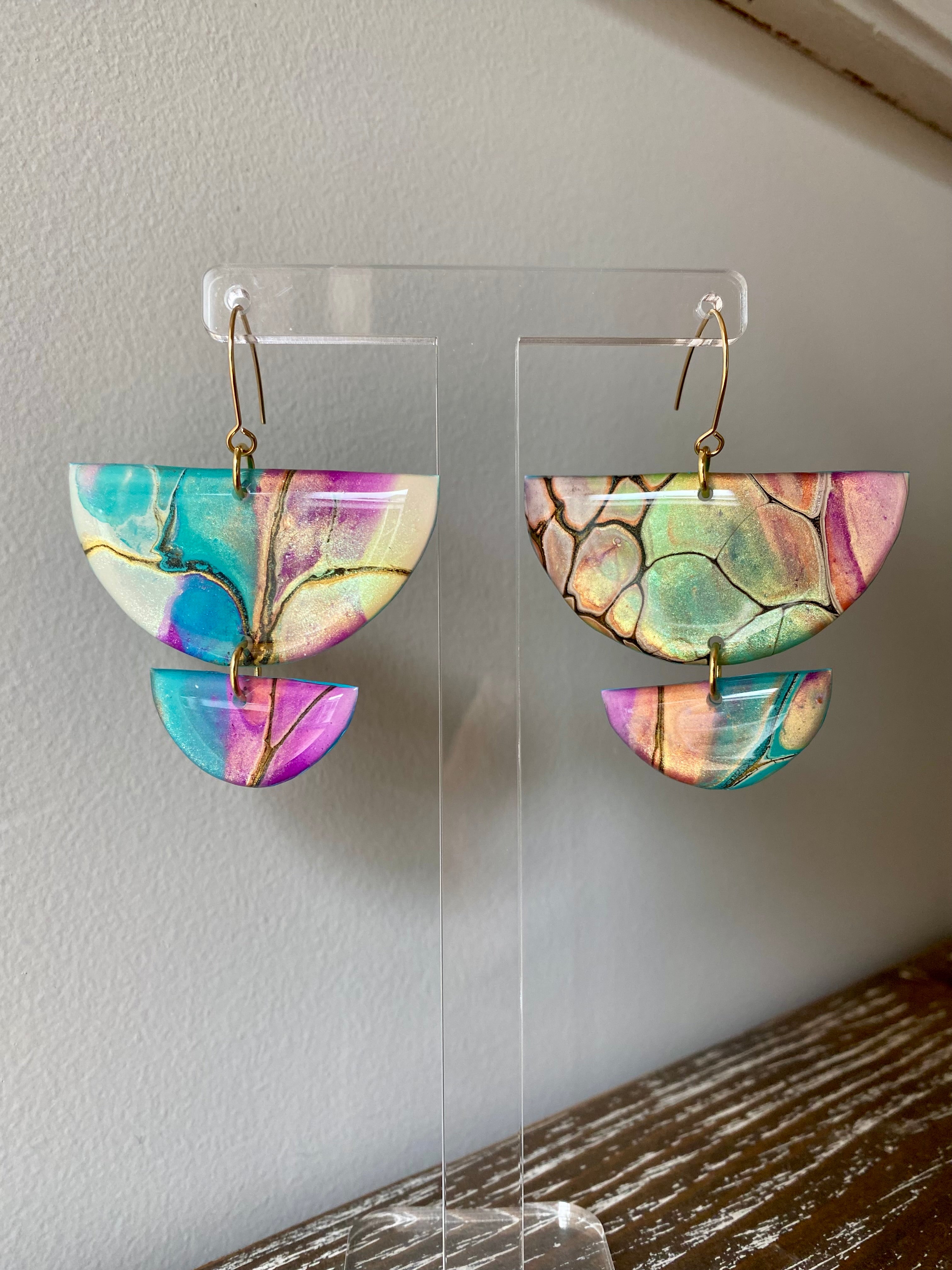Wearable Art Colourful Lightweight Earrings