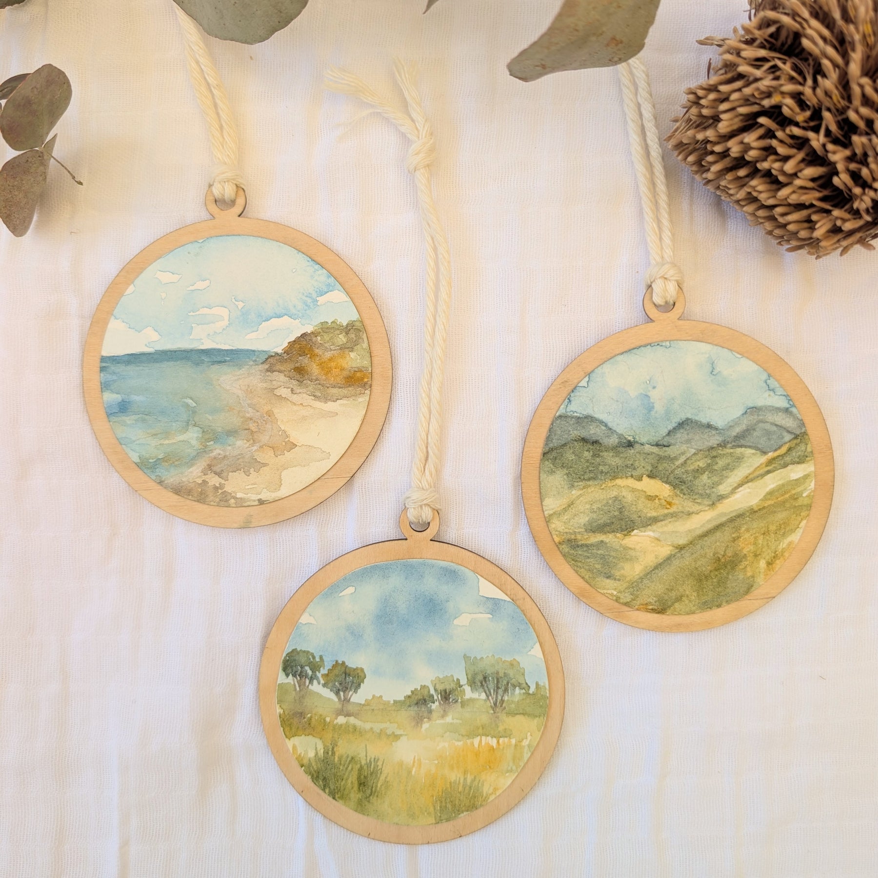 Australian Landscape Christmas Decorations – Baubles Set of 3