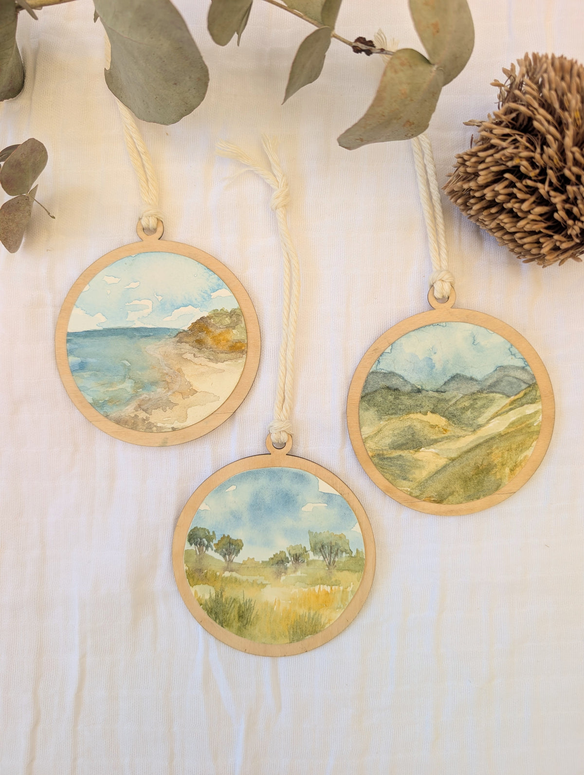Australian Landscape Christmas Decorations – Baubles Set of 3