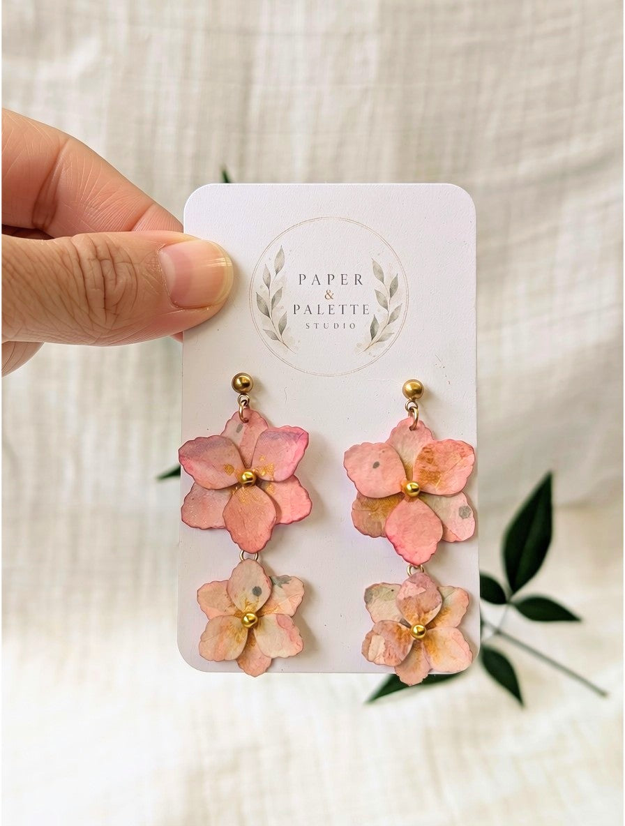 Gladiolus Flower Earrings | Handmade Paper Floral Dangle Earrings | Lightweight Botanical Jewellery
