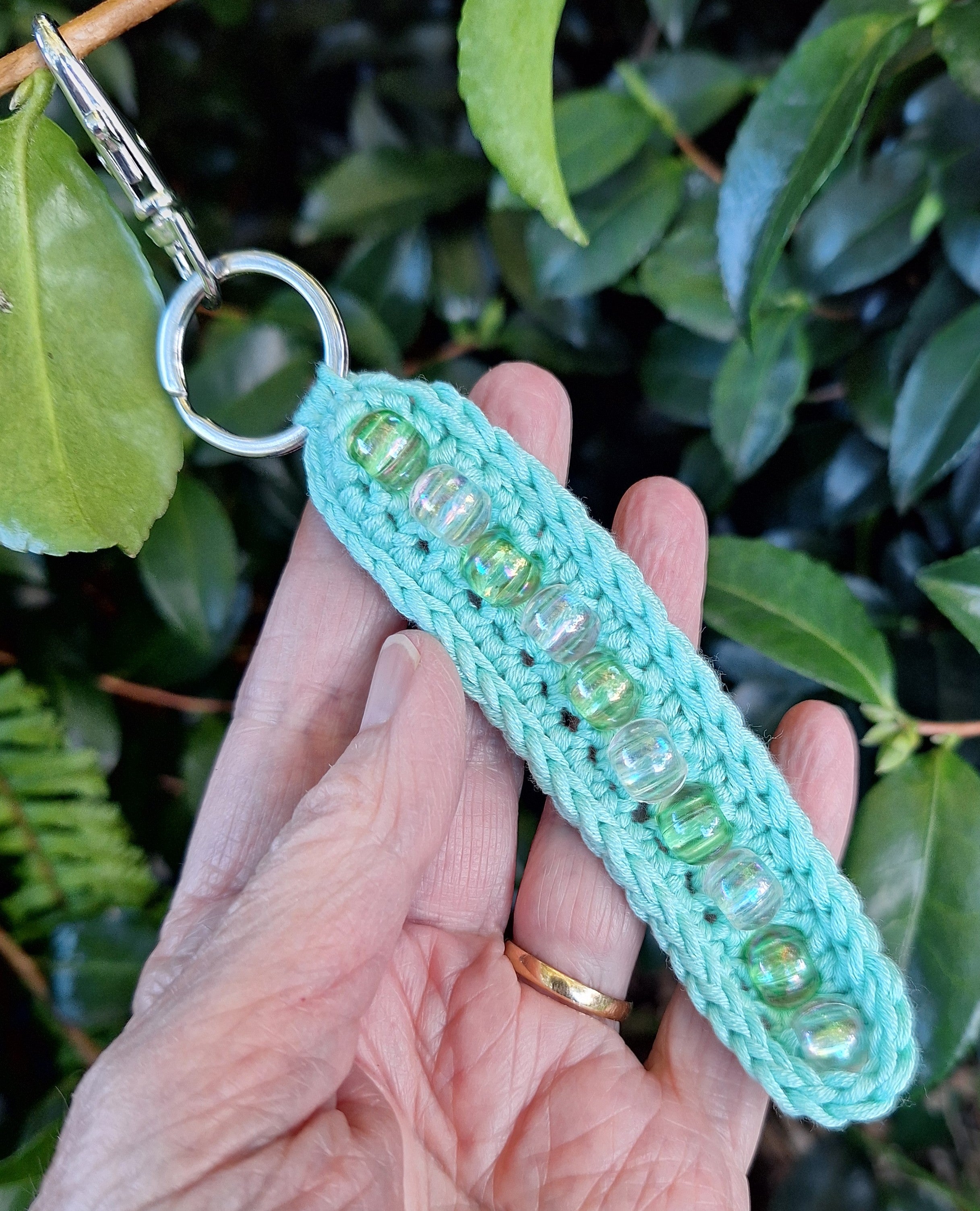 Beaded Crochet Keychain – Handmade, Lightweight & Sensory Friendly