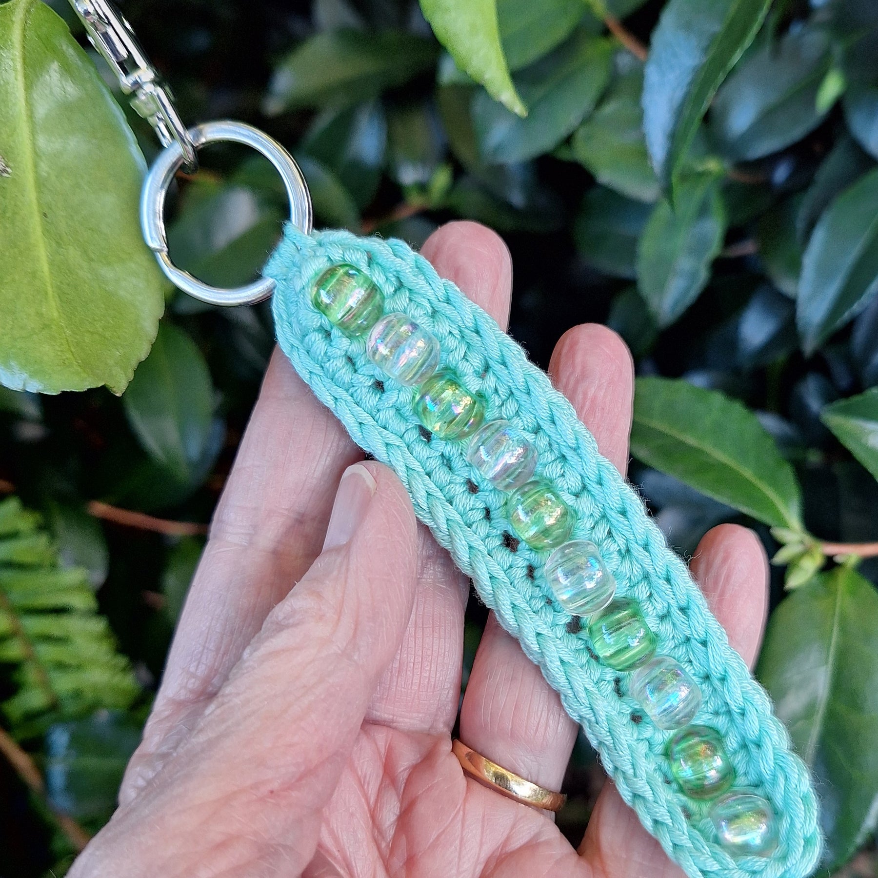 Beaded Crochet Keychain – Handmade, Lightweight & Sensory Friendly