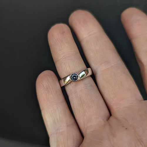 handmade two toned grey spinel ring | engagement ring | dress ring