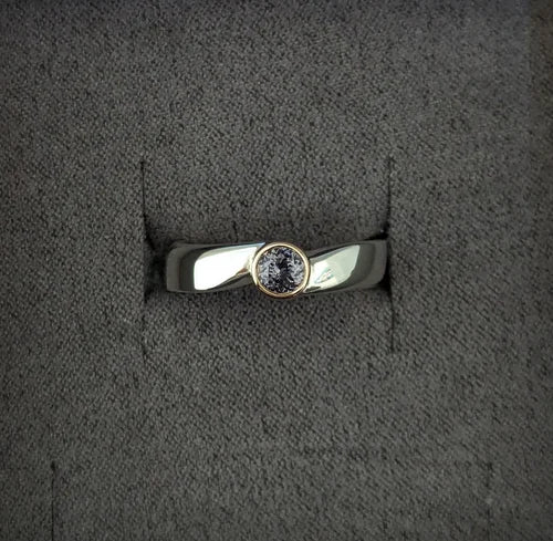 handmade two toned grey spinel ring | engagement ring | dress ring