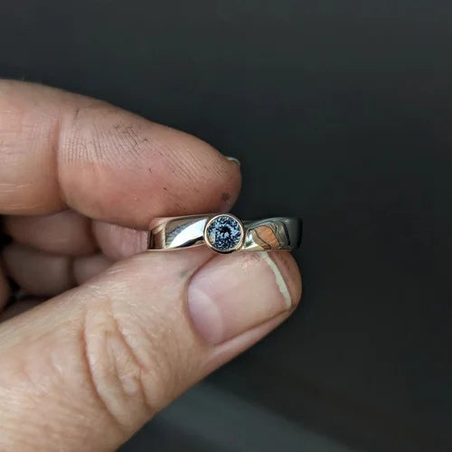 handmade two toned grey spinel ring | engagement ring | dress ring