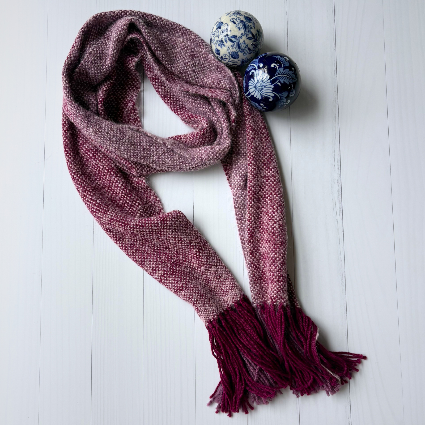 Handwoven scarf - alpaca/silk - purple - gorgeously fluffy and soft