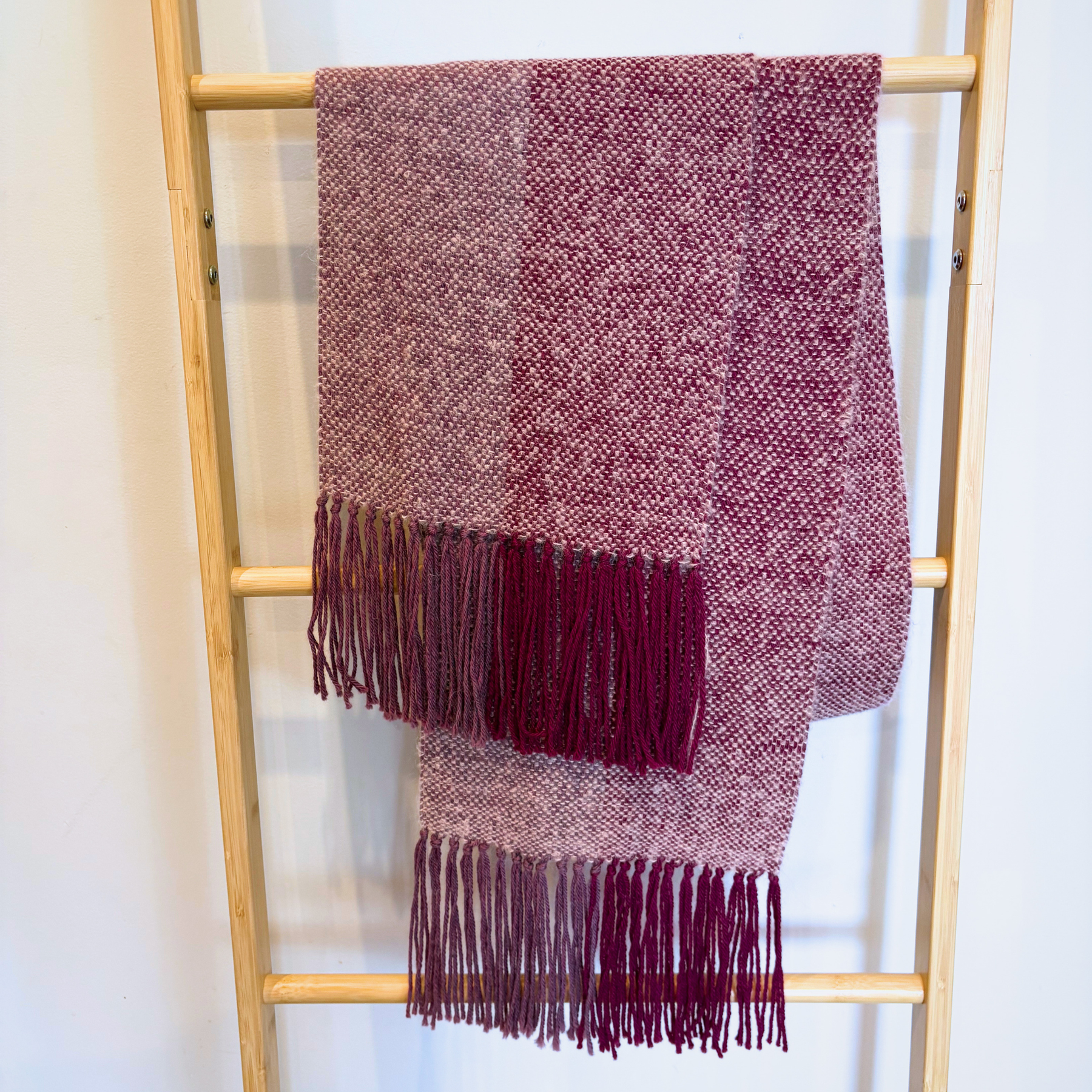 Handwoven scarf - alpaca/silk - purple - gorgeously fluffy and soft