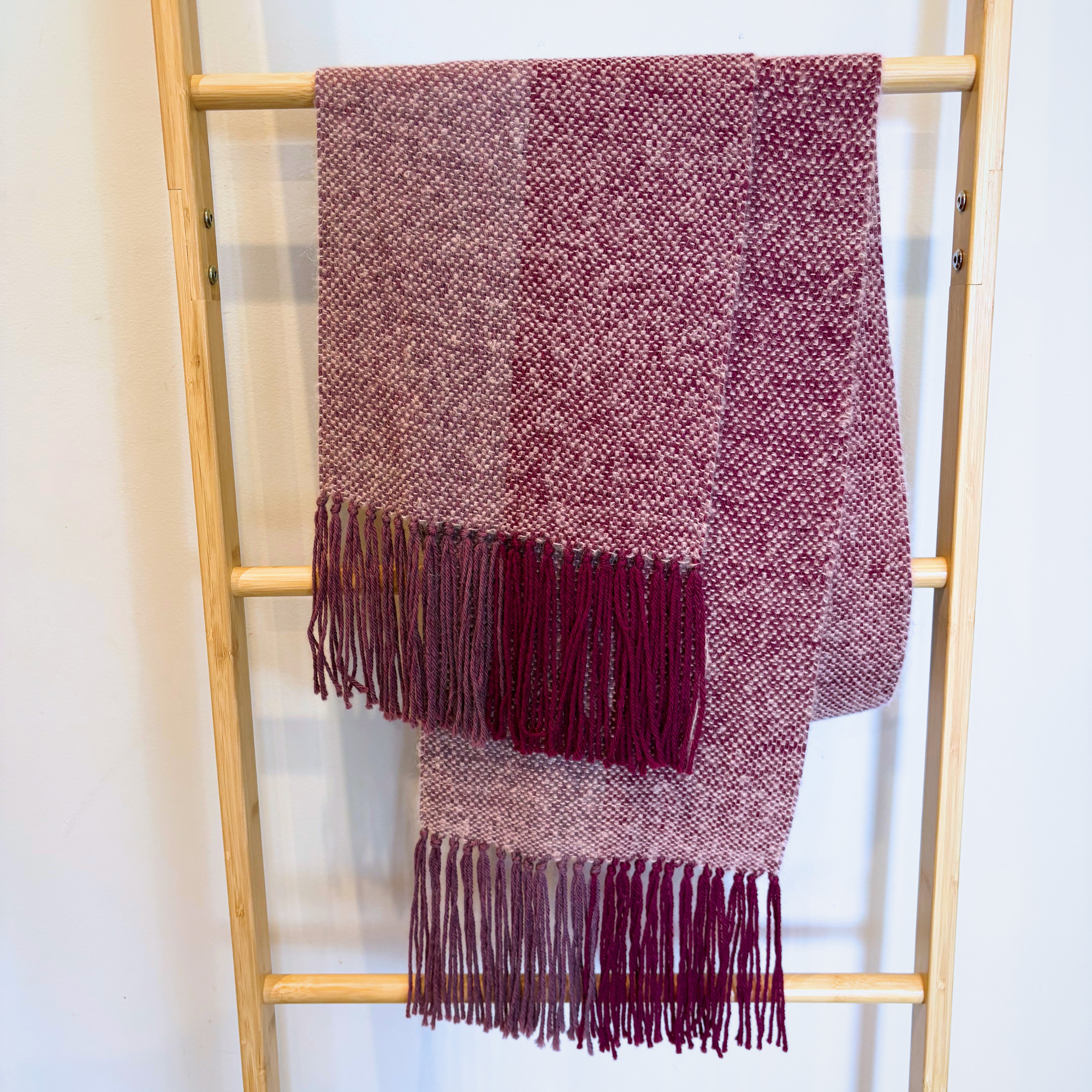 Handwoven scarf - alpaca/silk - purple - gorgeously fluffy and soft
