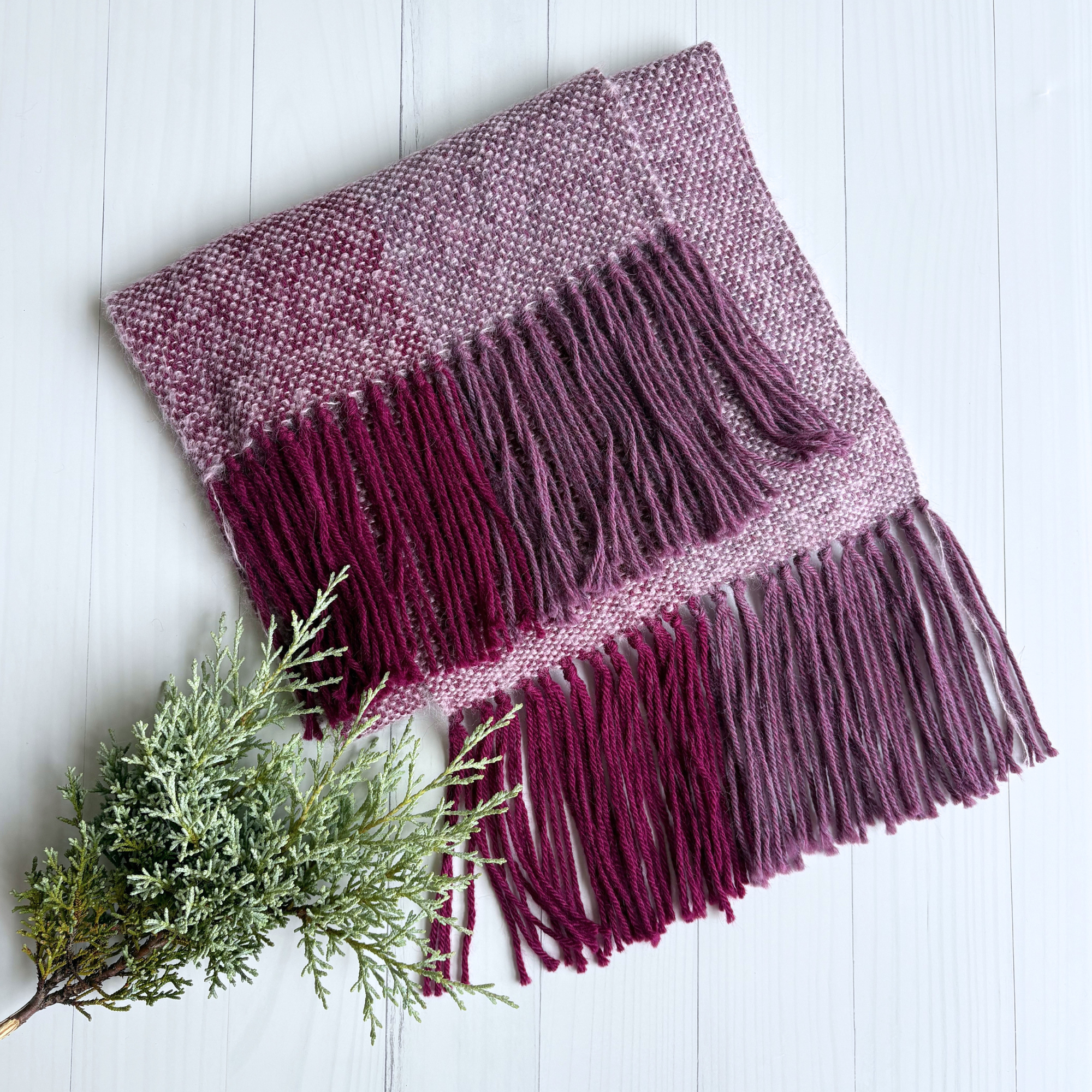 Handwoven scarf - alpaca/silk - purple - gorgeously fluffy and soft