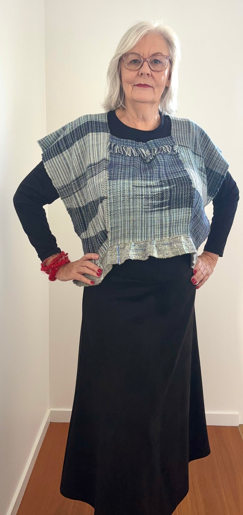 Handwoven Original Blue Top - Unique - Artisan - Patchwork
