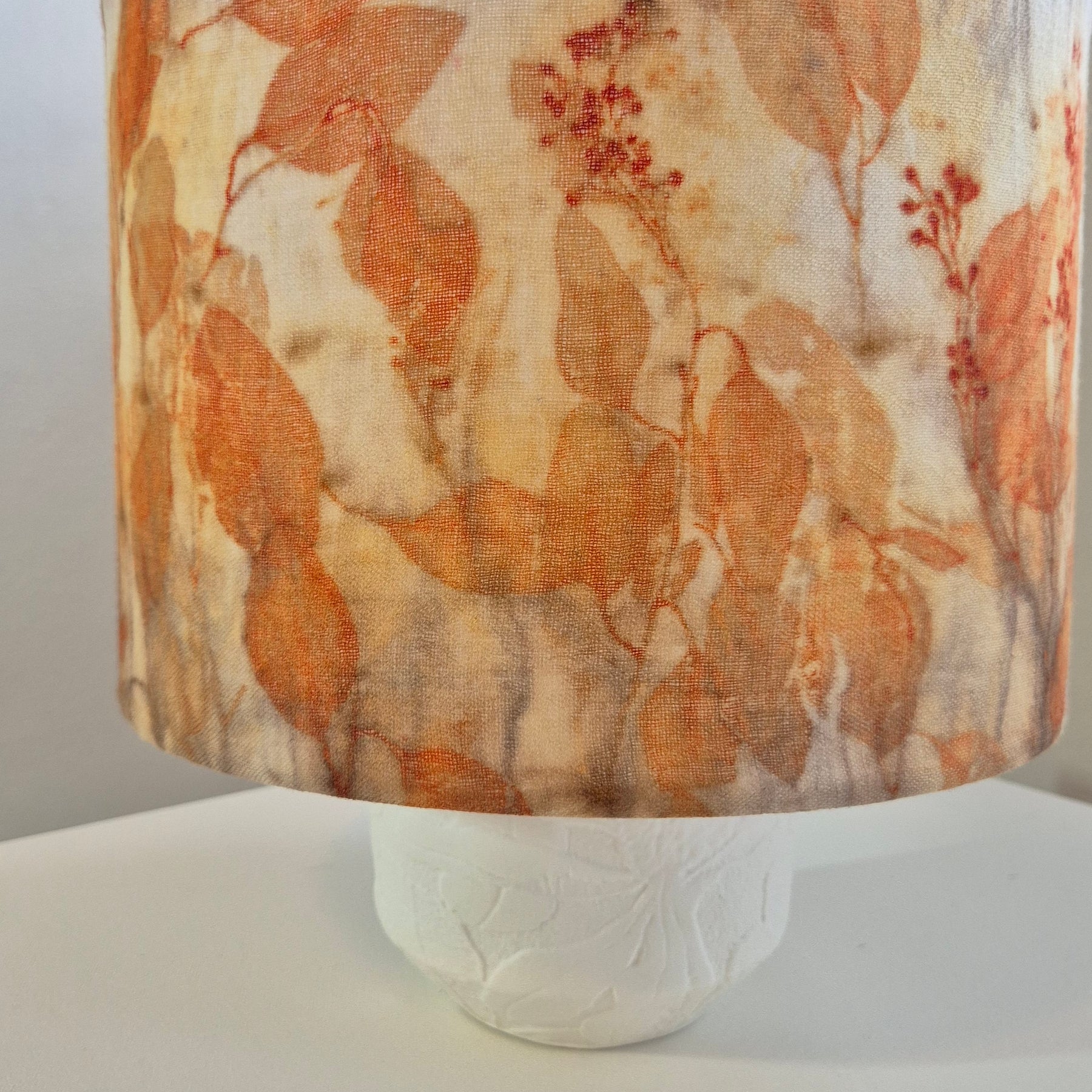 Lampshade large ecoprinted eucalyptus
