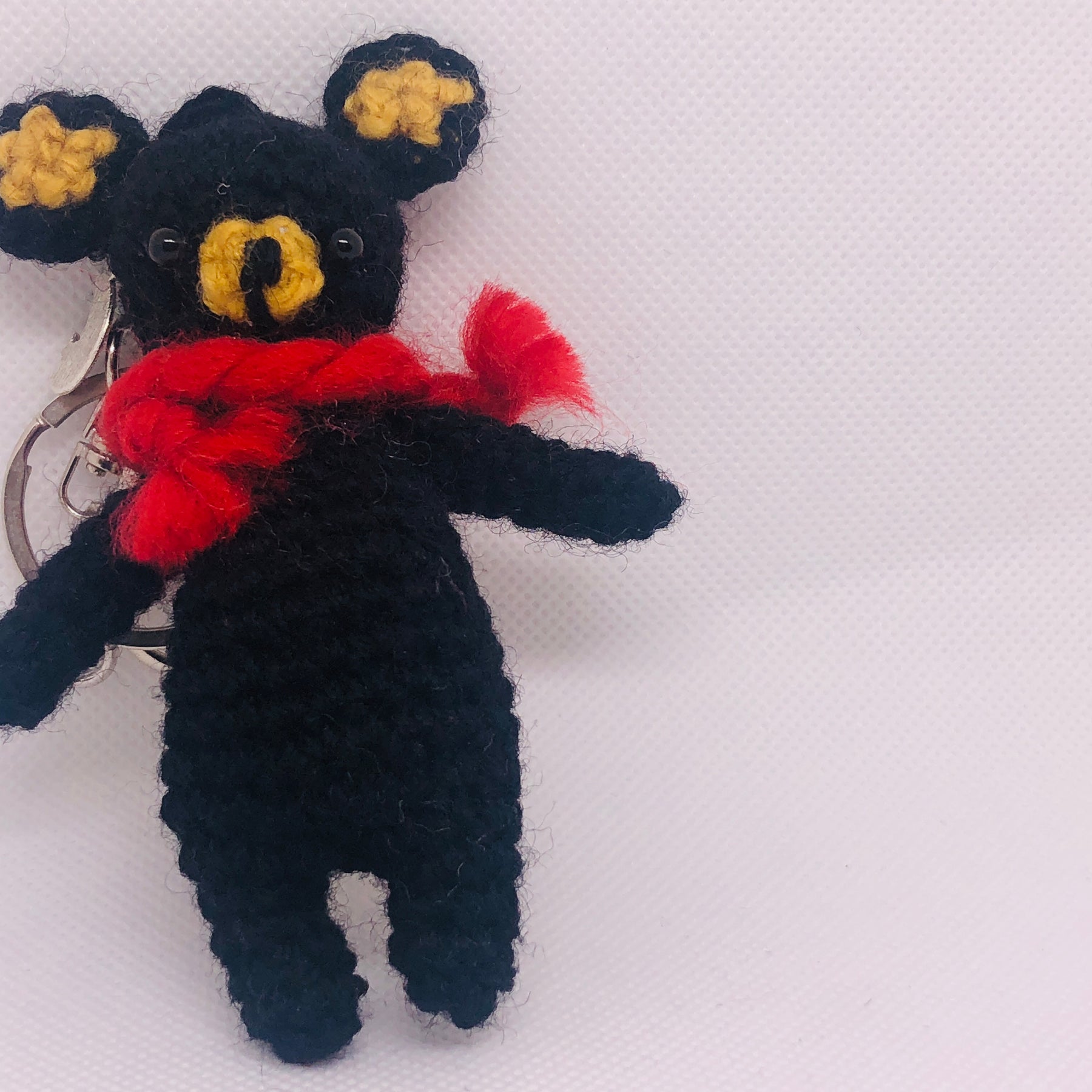 Crochet Black Bear Keychain | Handmade Amigurumi Teddy, Bag Charm