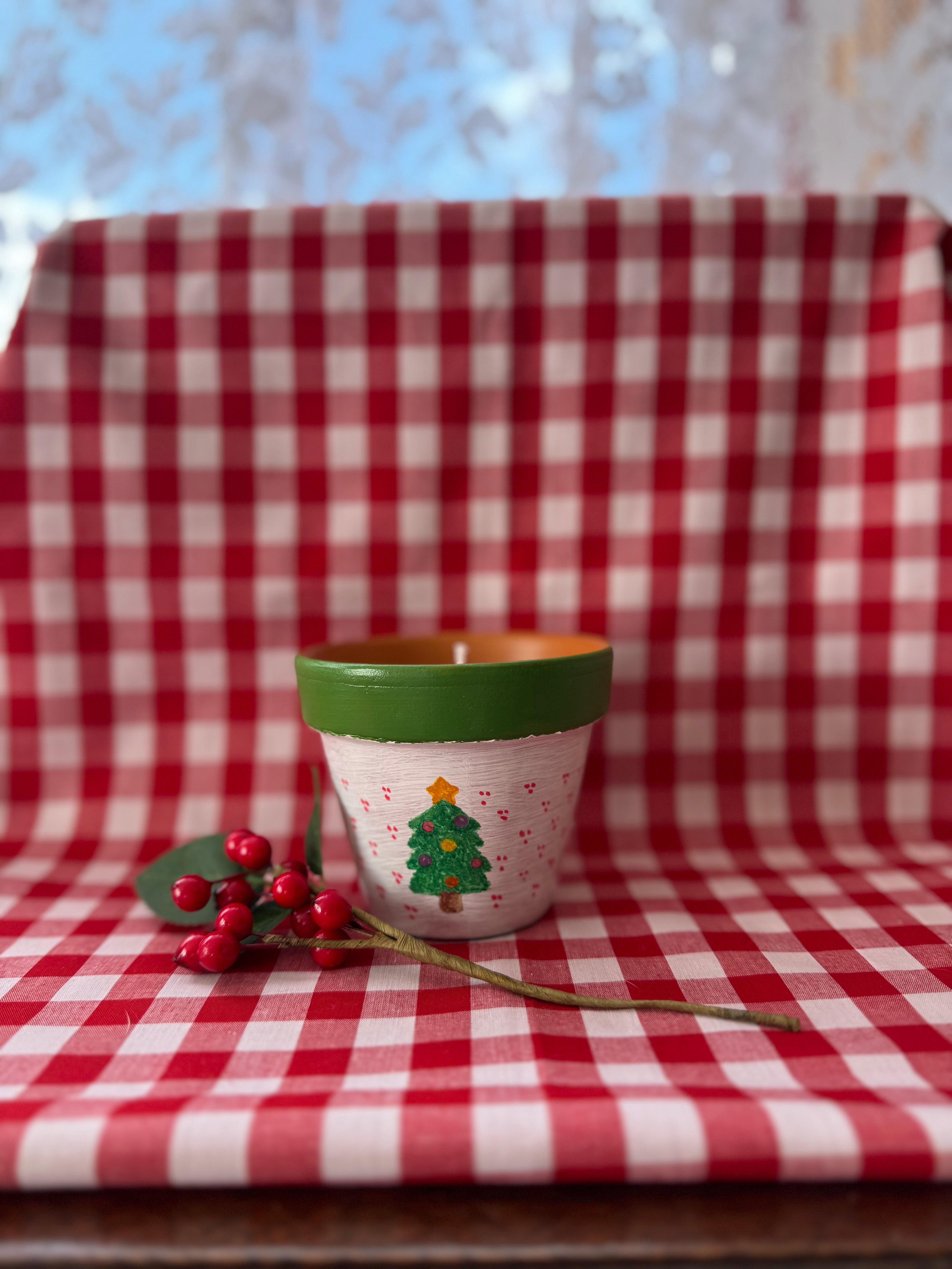 Scented Christmas Potted Soy Candles