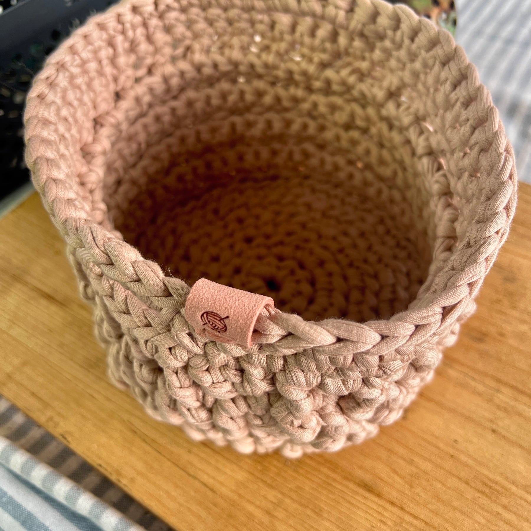 Crochet Storage Basket, Coastal Home Decor, Bathroom Storage, Nursery Organiser