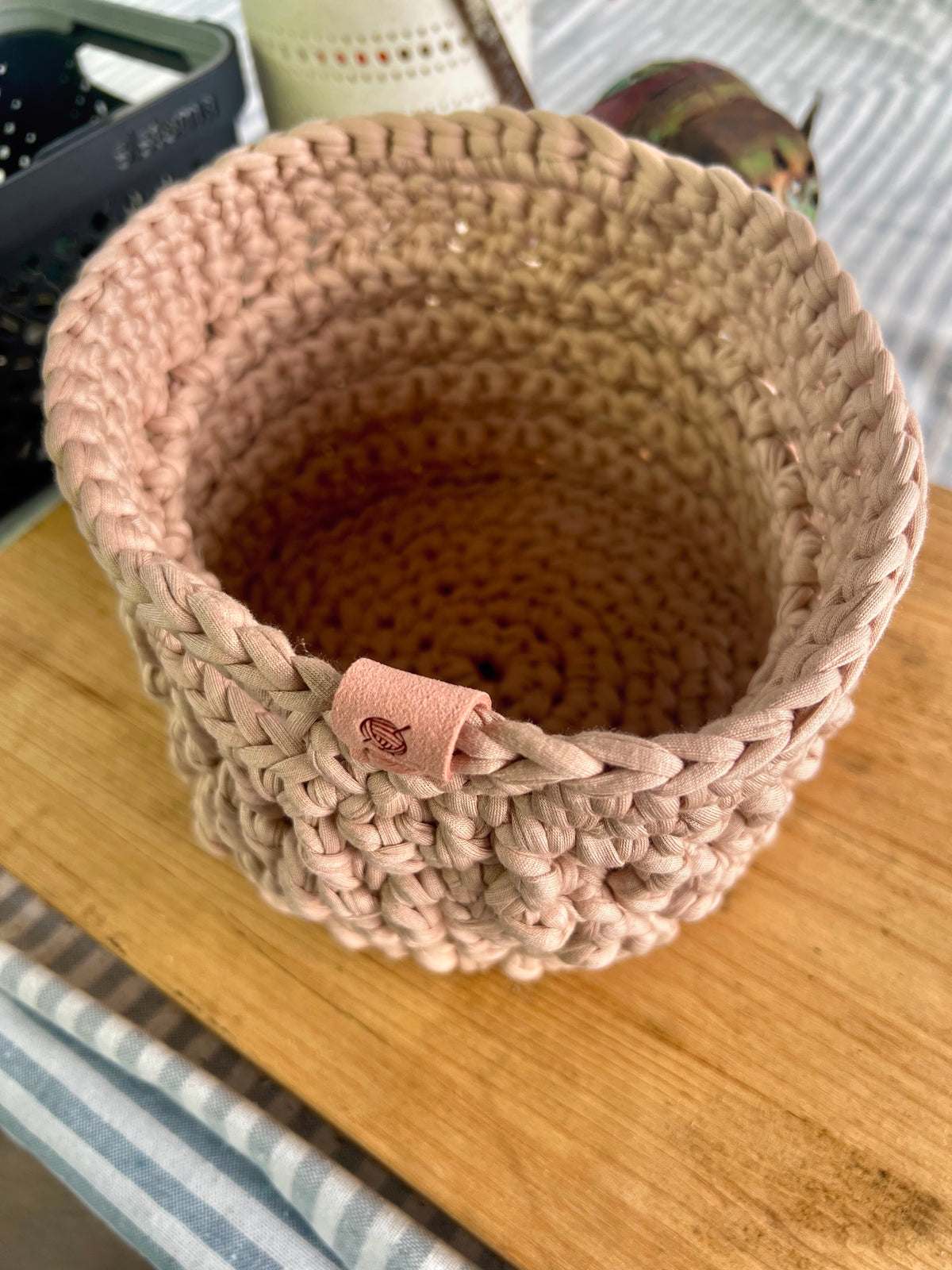 Crochet Storage Basket, Coastal Home Decor, Bathroom Storage, Nursery Organiser