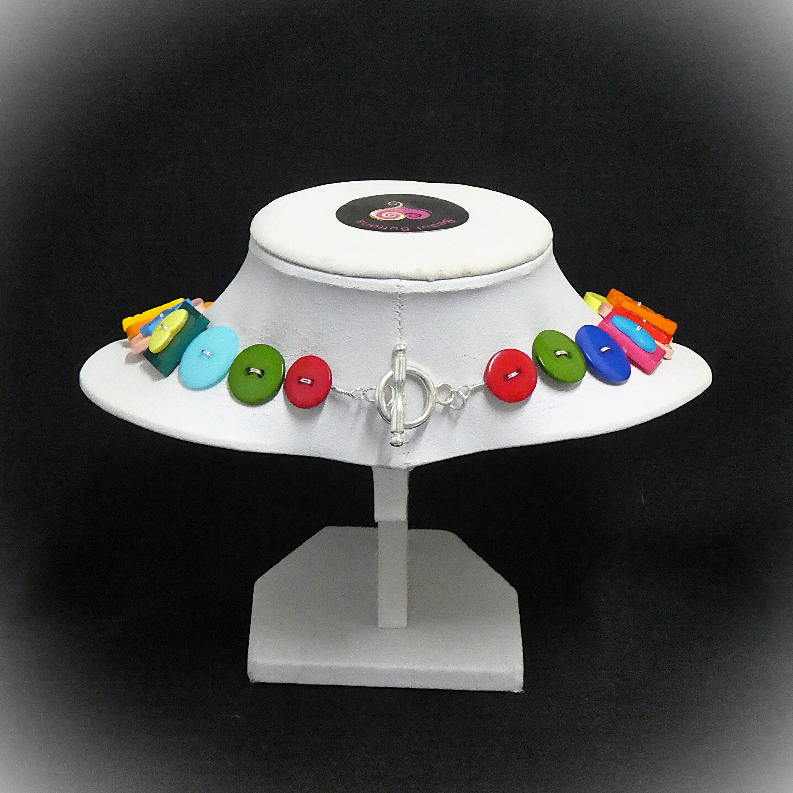 Button necklace and earrings - Shape Fun