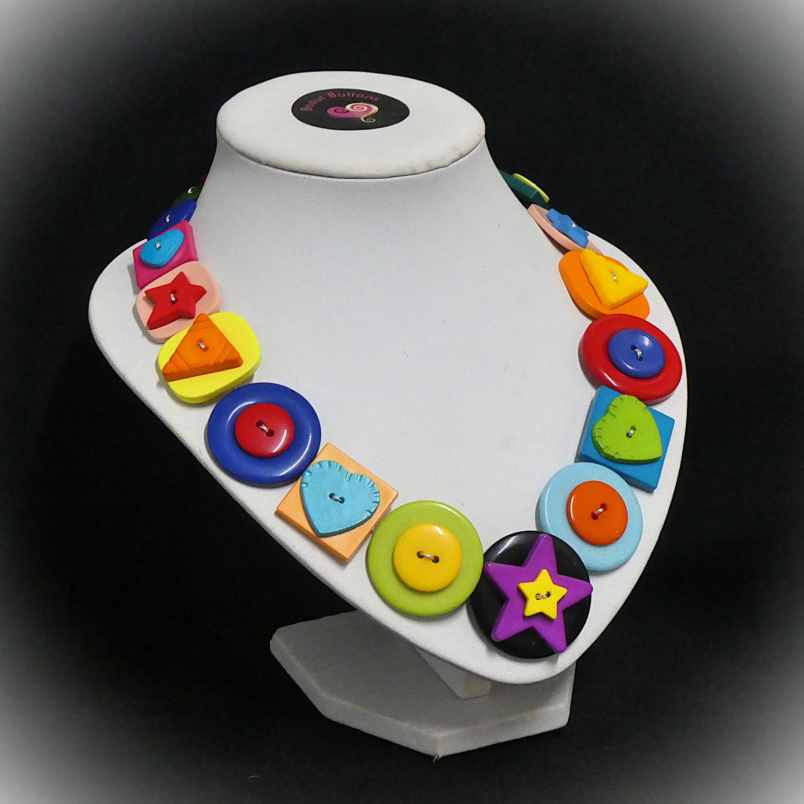 Button necklace and earrings - Shape Fun
