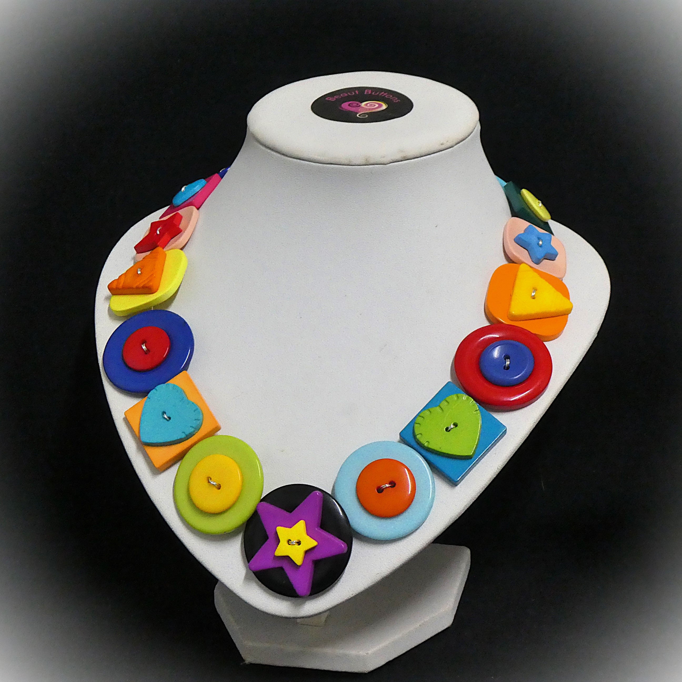 Button necklace and earrings - Shape Fun