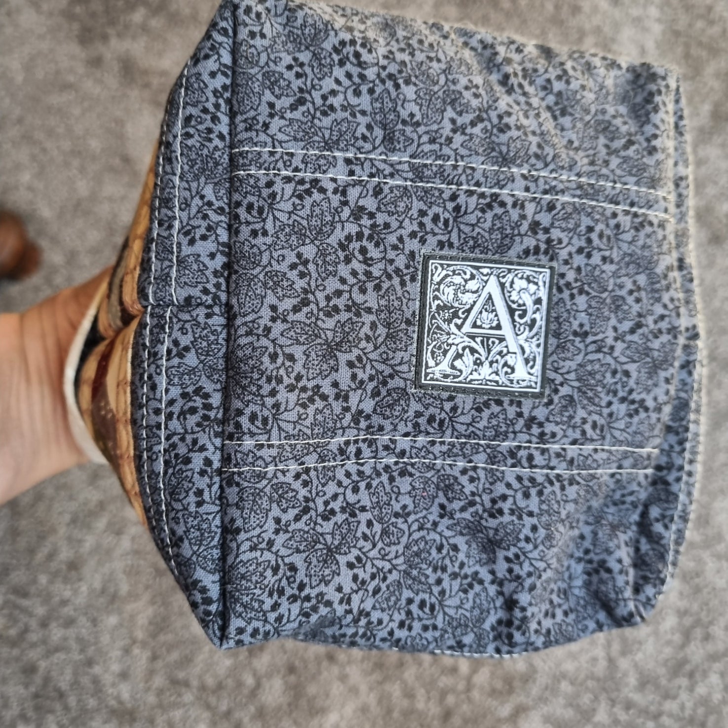 Patchwork Quilted Fabric Basket Bucket Organiser