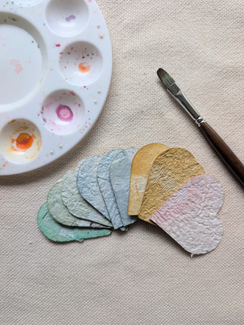 Handmade Paper Heart Gift Tags – Set of 10 Love Notes – Eco Friendly Handmade Gift Australia