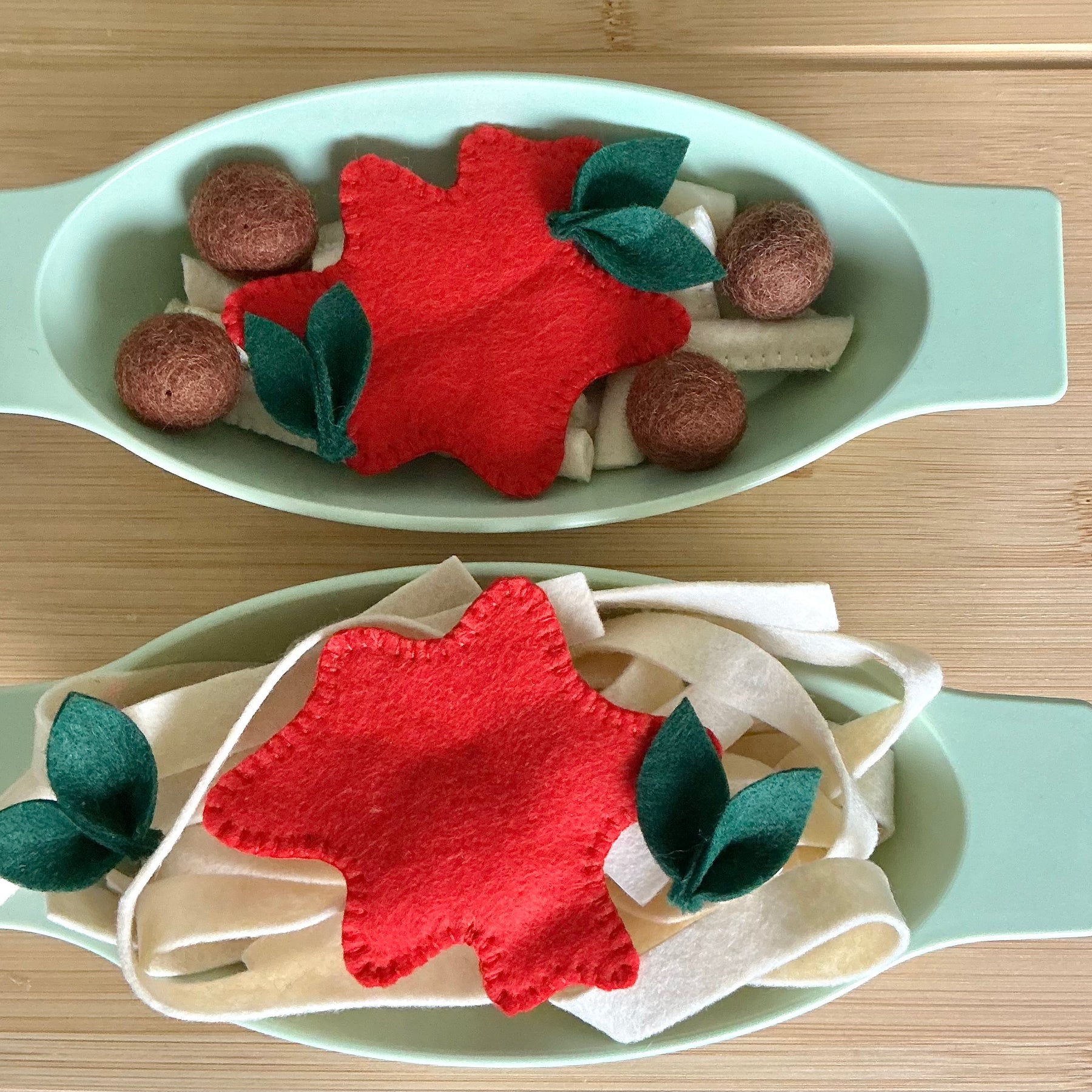 Felt designer pasta dinner set