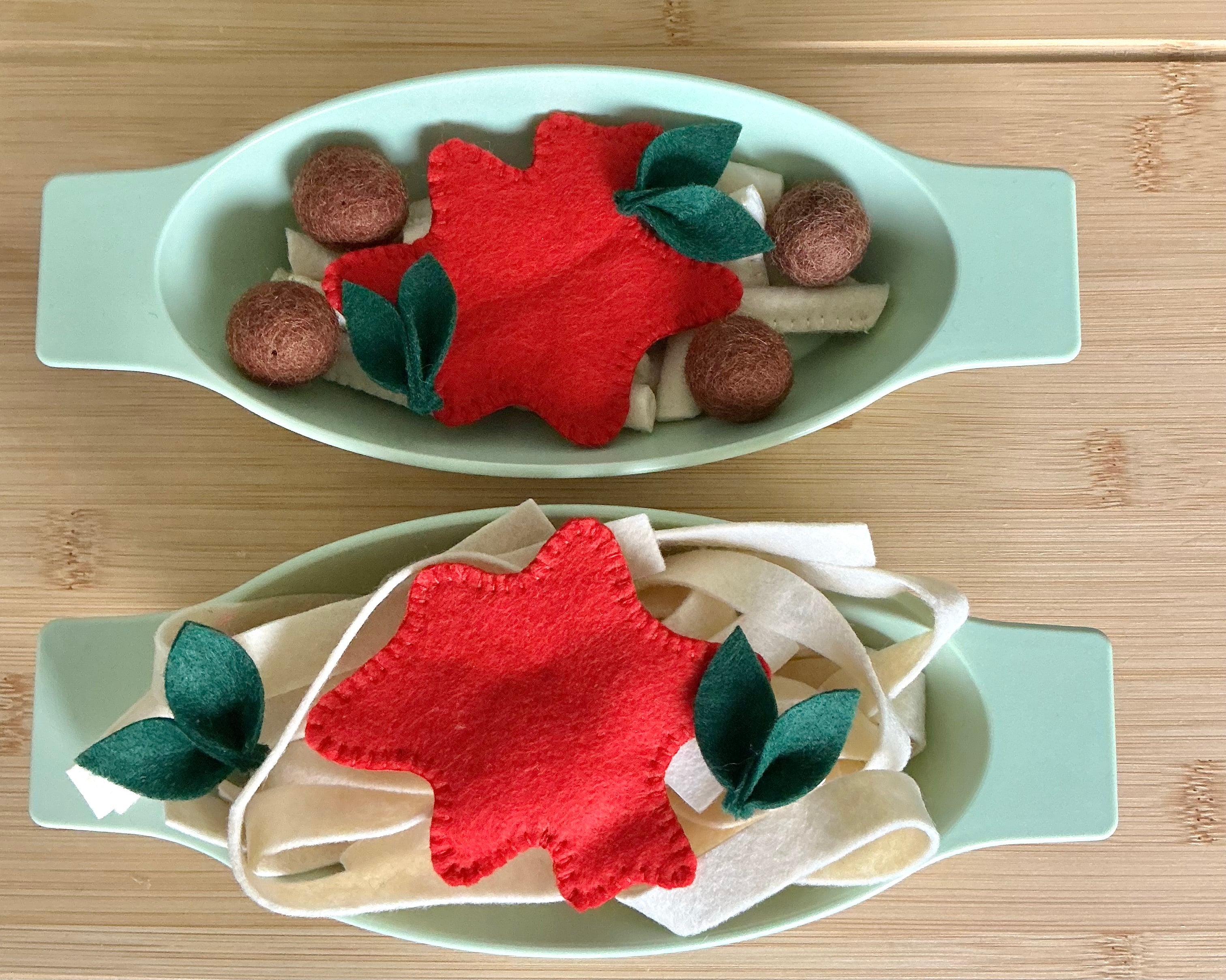 Felt designer pasta dinner set