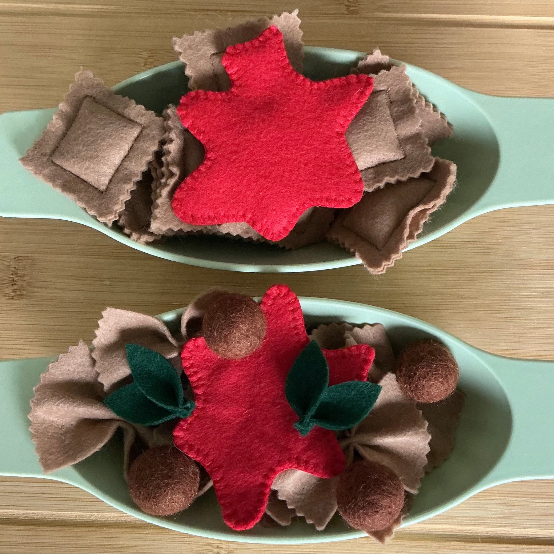Felt designer pasta dinner set