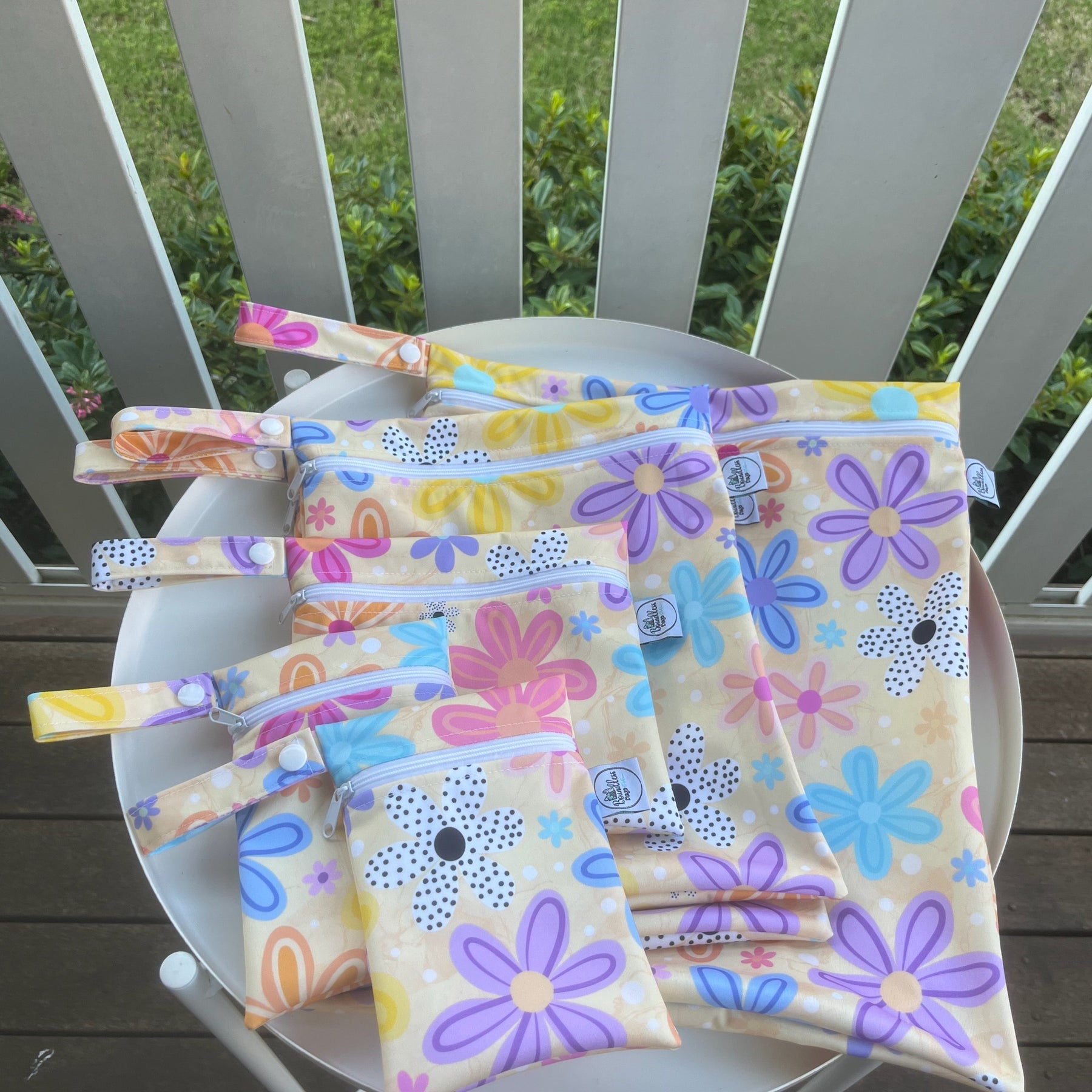 READY MADE Water-resistant wet bags - Blushing Blooms (Wonderland Design Co)  | Ready to ship | FREE Postage
