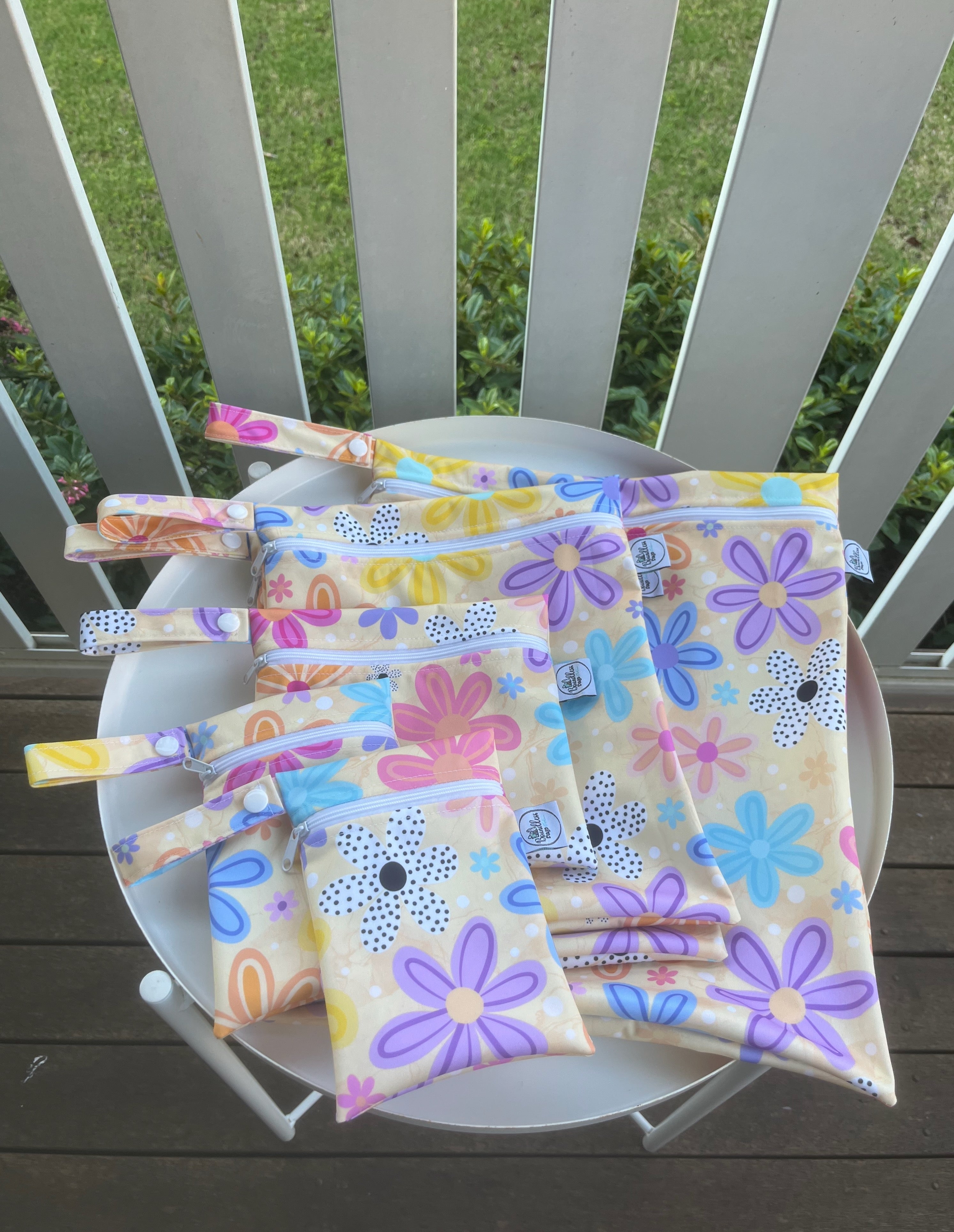 READY MADE Water-resistant wet bags - Blushing Blooms (Wonderland Design Co)  | Ready to ship | FREE Postage