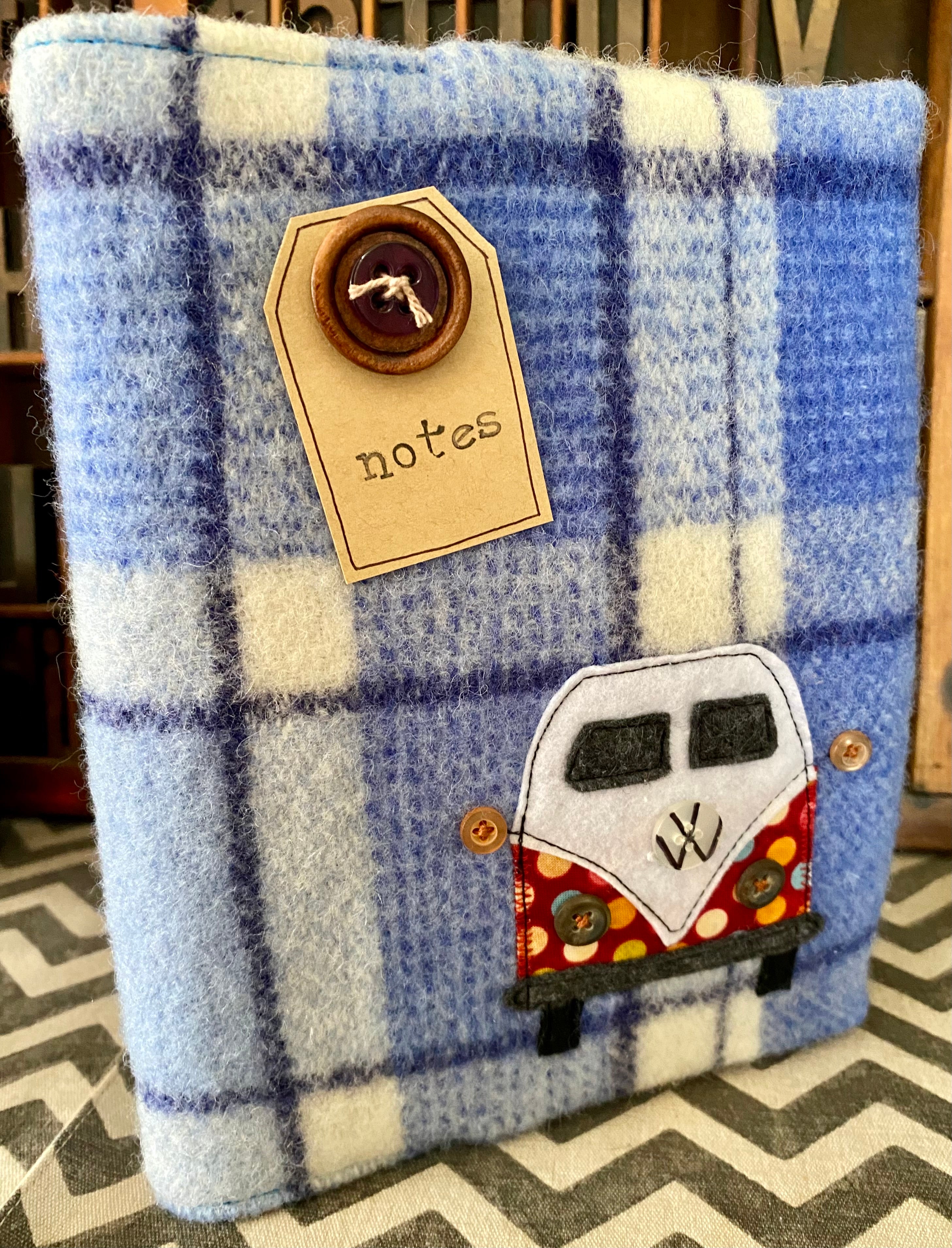 A5 Upcycled Notebook Kombi - Blue