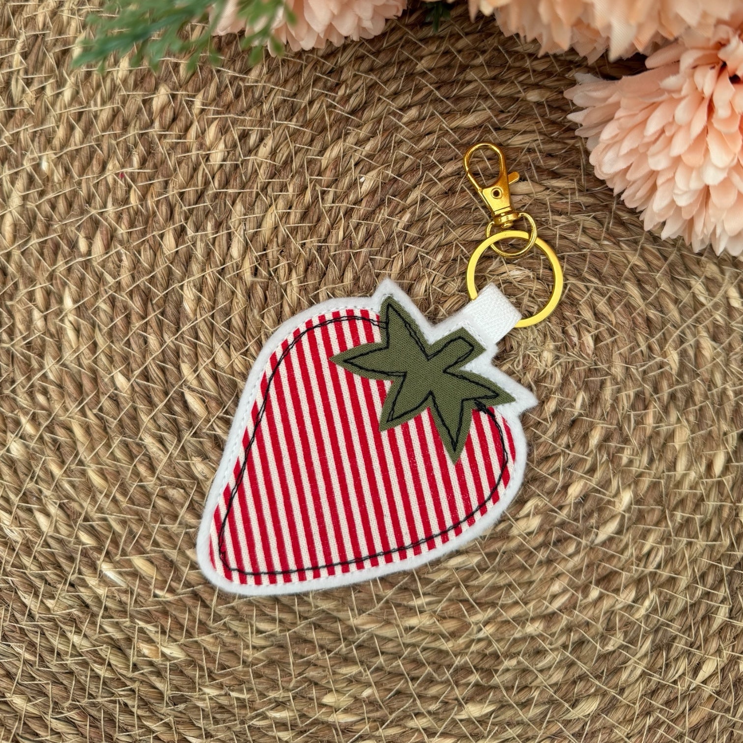 Personalised Strawberry Bag Charm - Keyring