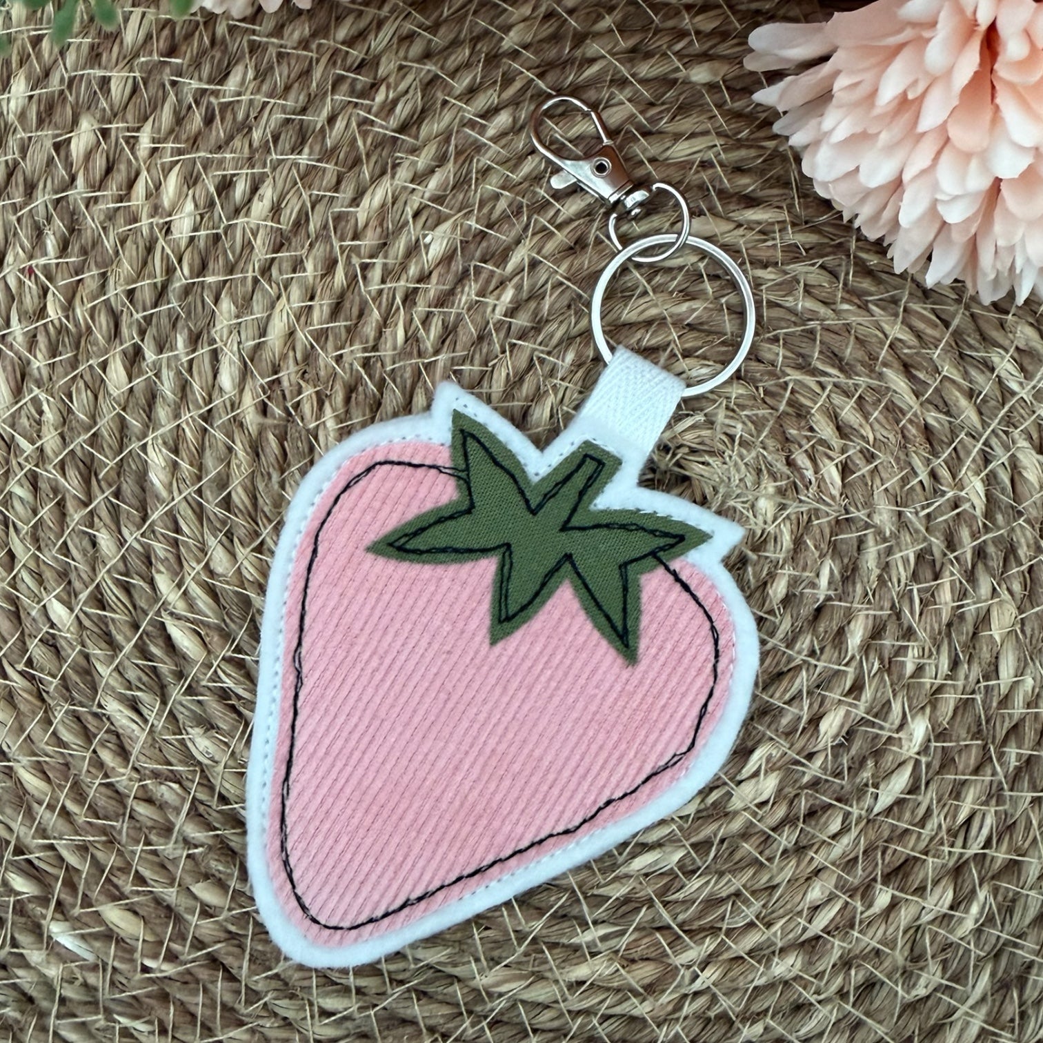 Personalised Strawberry Bag Charm - Keyring