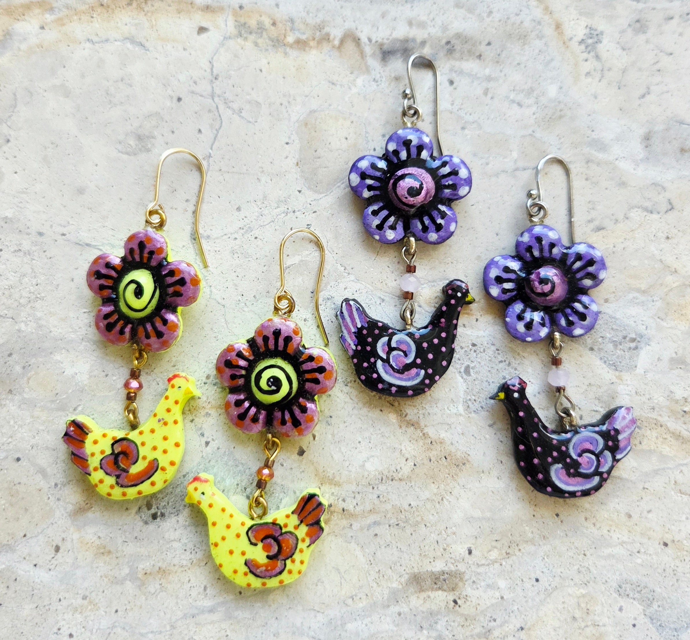 Funky Chicken Earrings