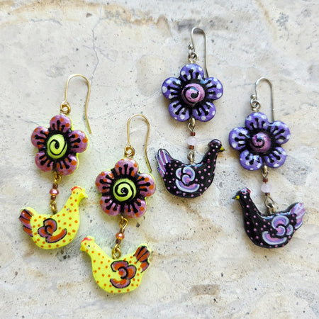 Funky Chicken Earrings