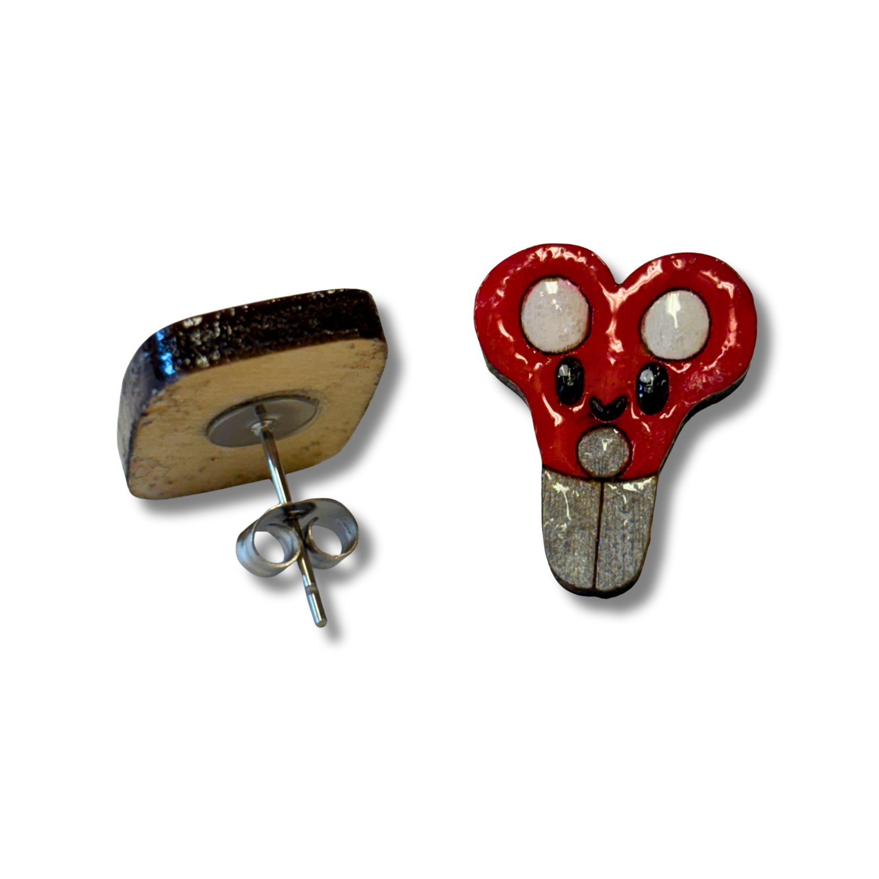 Scissors / calculator studs - teacher earrings - hand painted, wooden