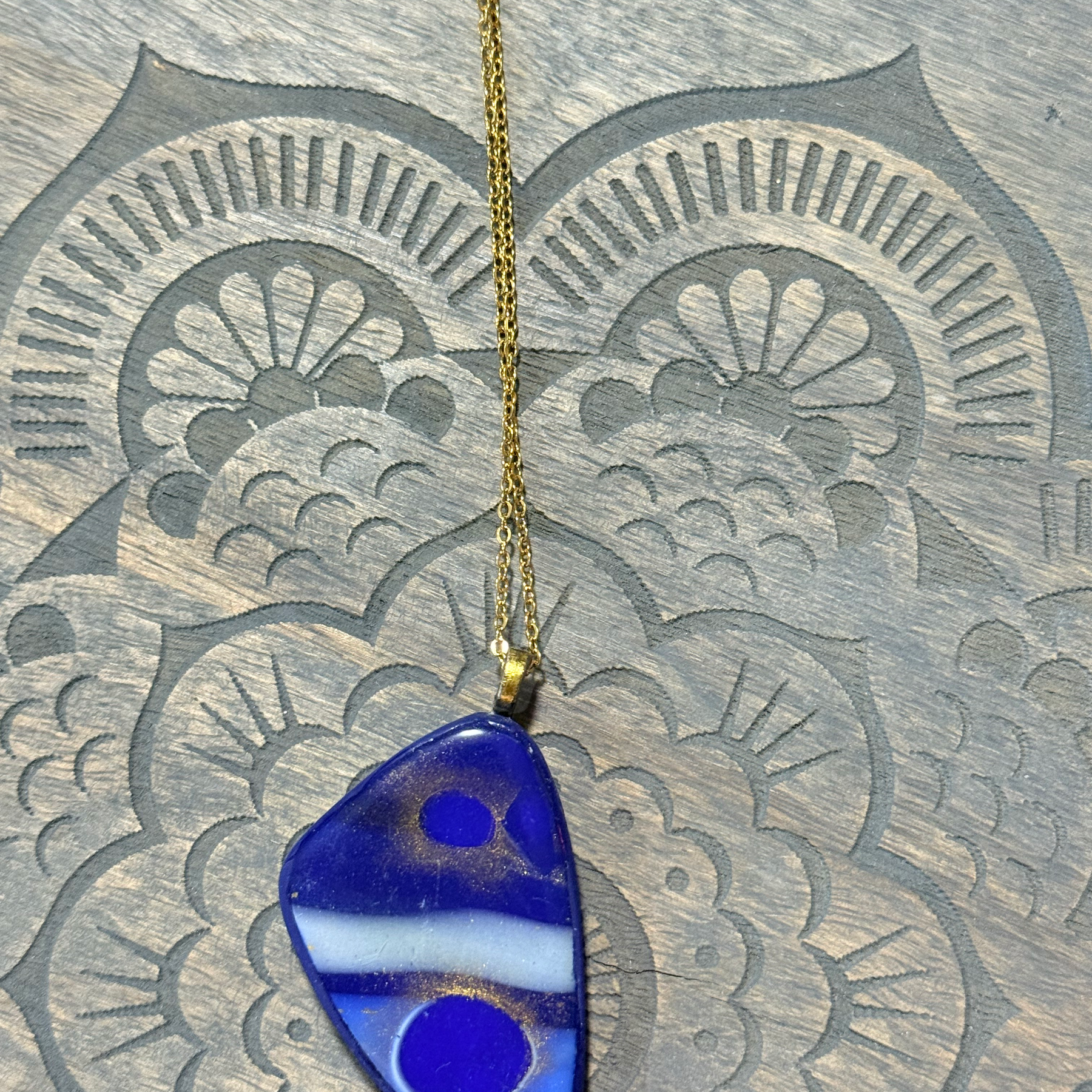 Galaxy Collection Polymer Clay Pendant Necklaces | Handmade Blue Abstract Statement Jewellery