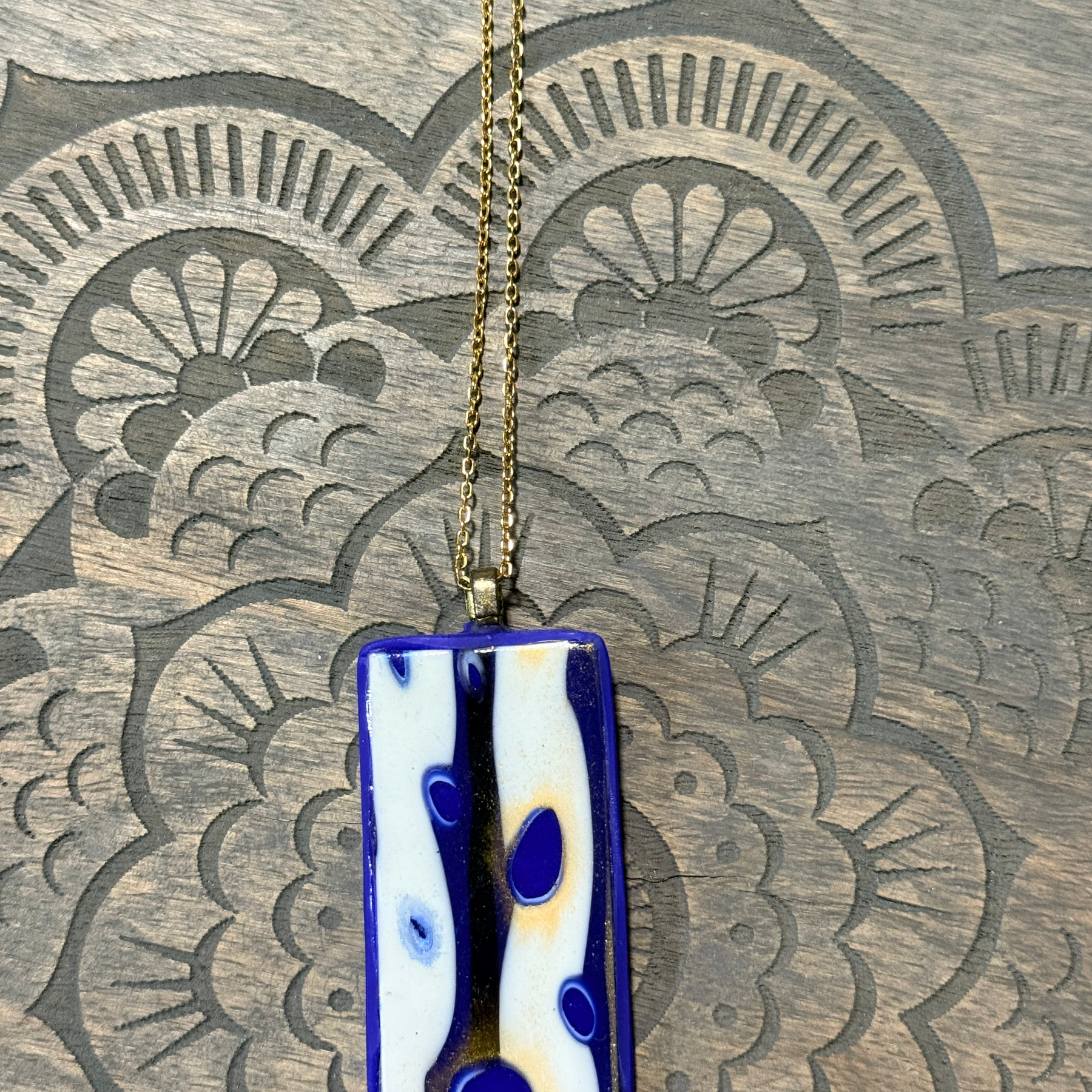Galaxy Collection Polymer Clay Pendant Necklaces | Handmade Blue Abstract Statement Jewellery
