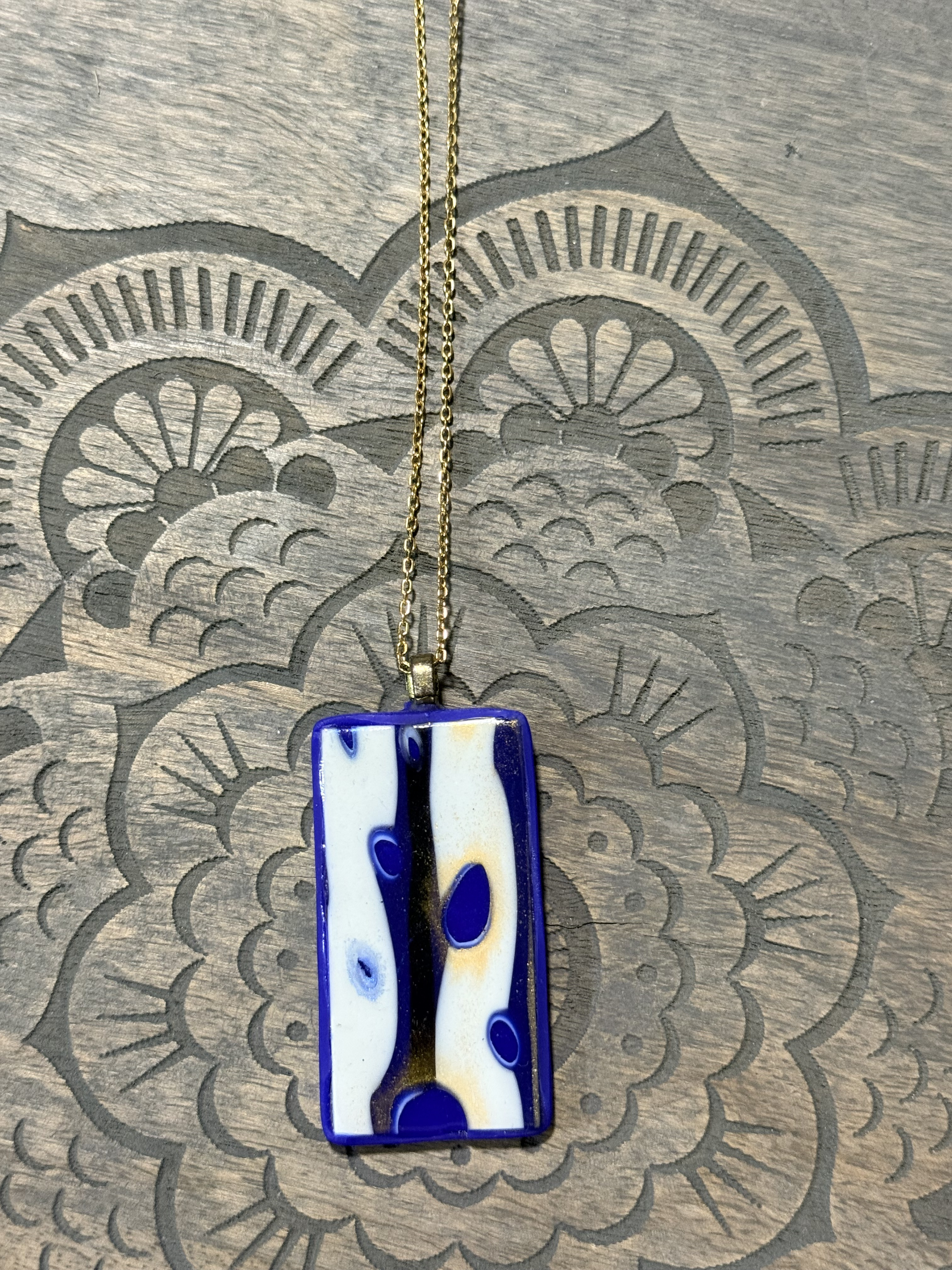 Galaxy Collection Polymer Clay Pendant Necklaces | Handmade Blue Abstract Statement Jewellery