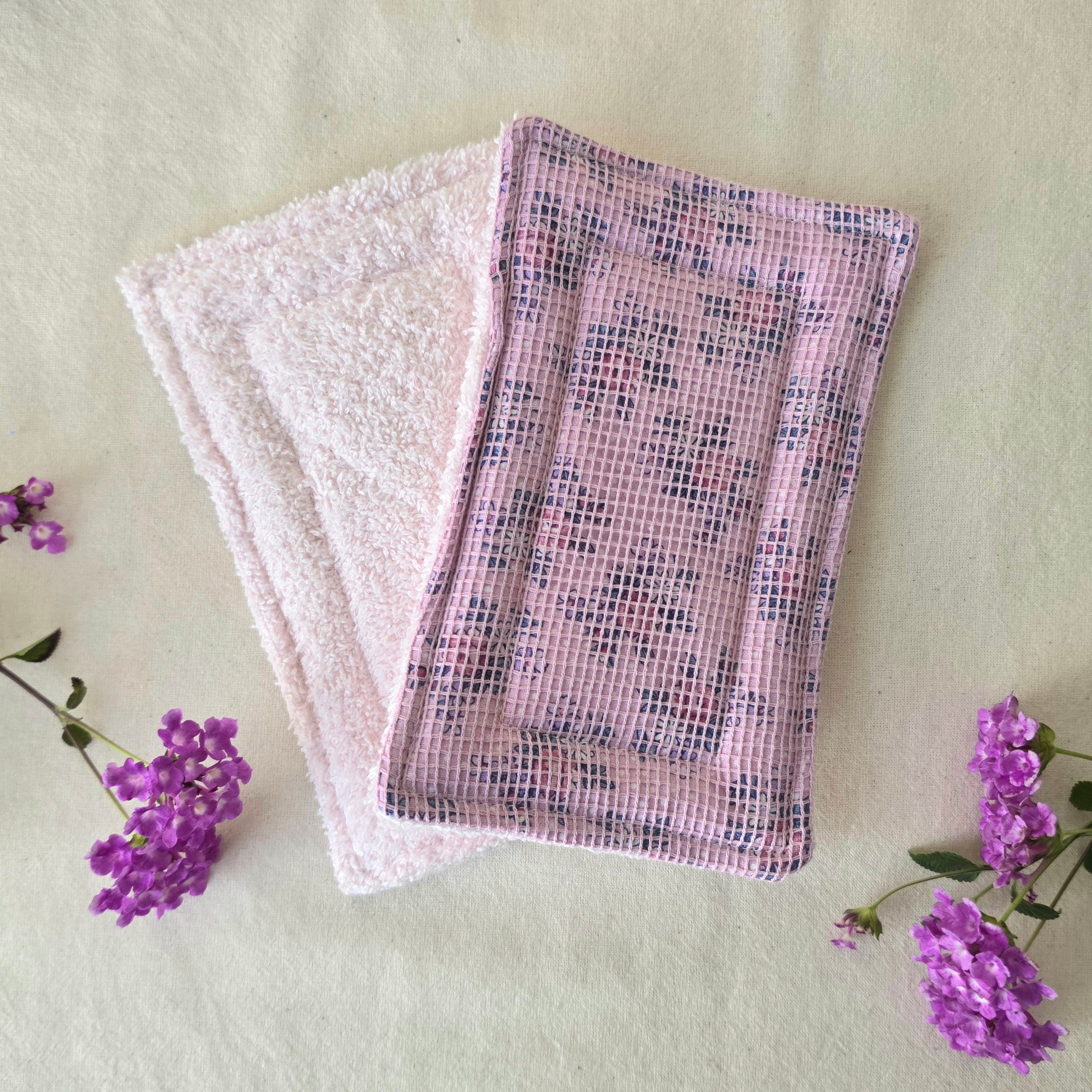 Premium 6 layer Reusable Cotton Scrubby Sponges 2pk