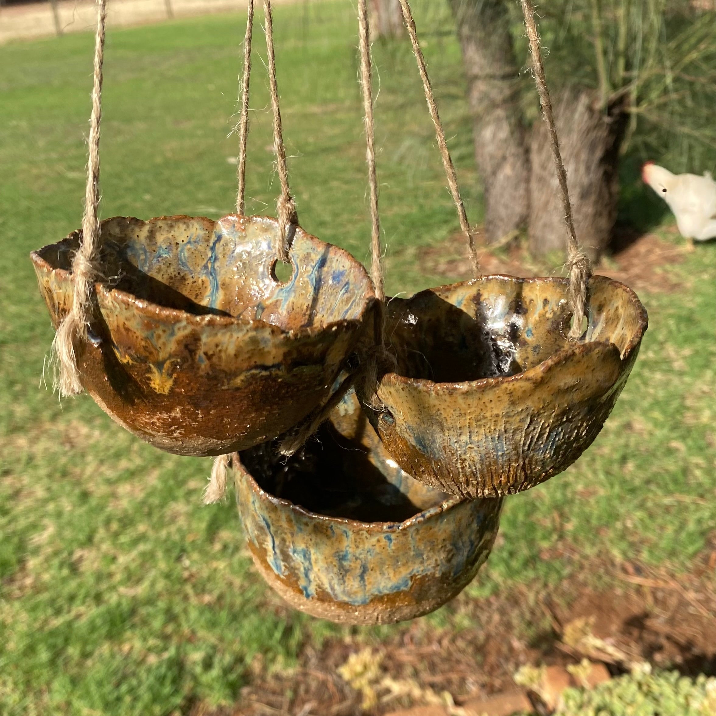 Handmade Organic Pinch Pot Plant Hangers|Pottery