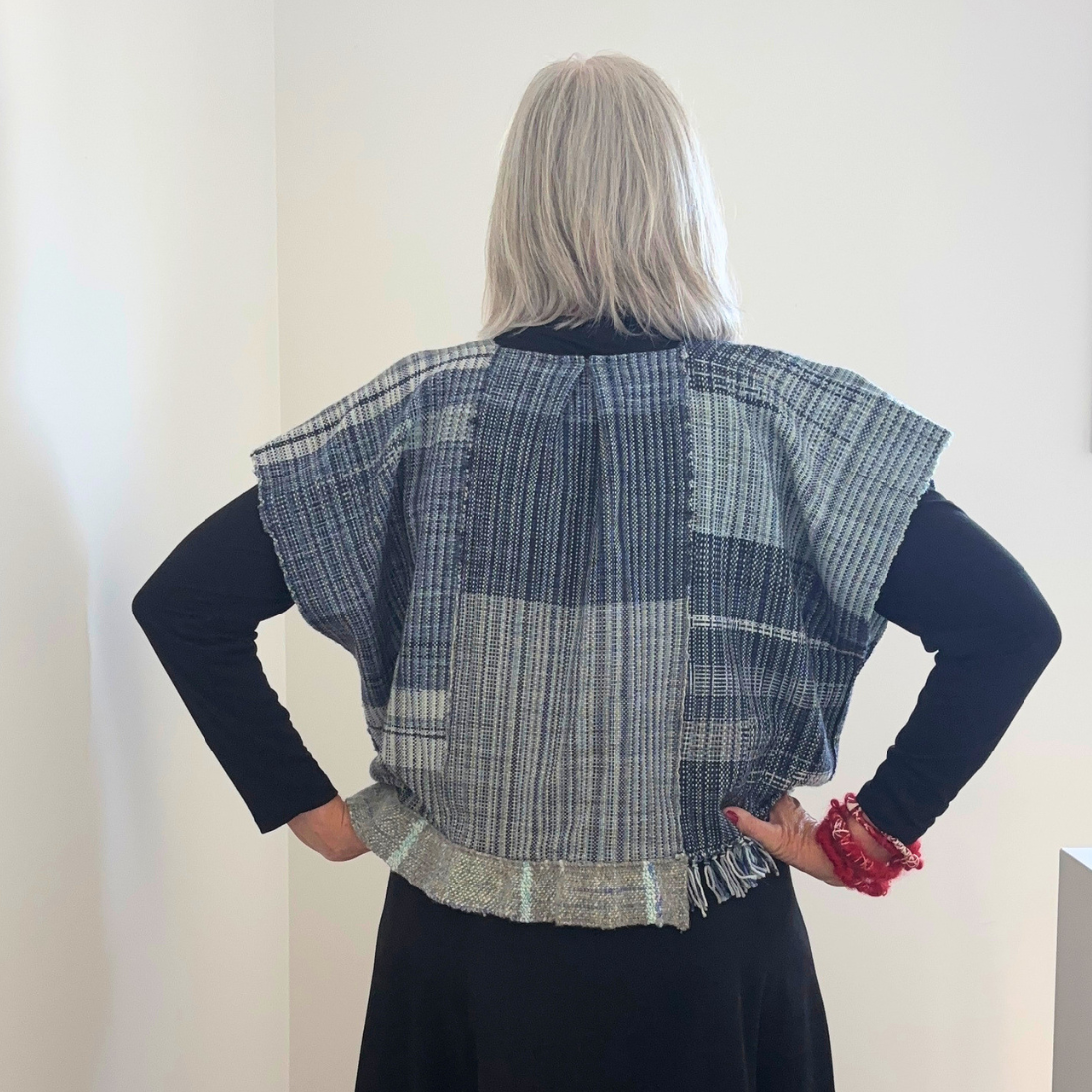 Handwoven Original Blue Top - Unique - Artisan - Patchwork
