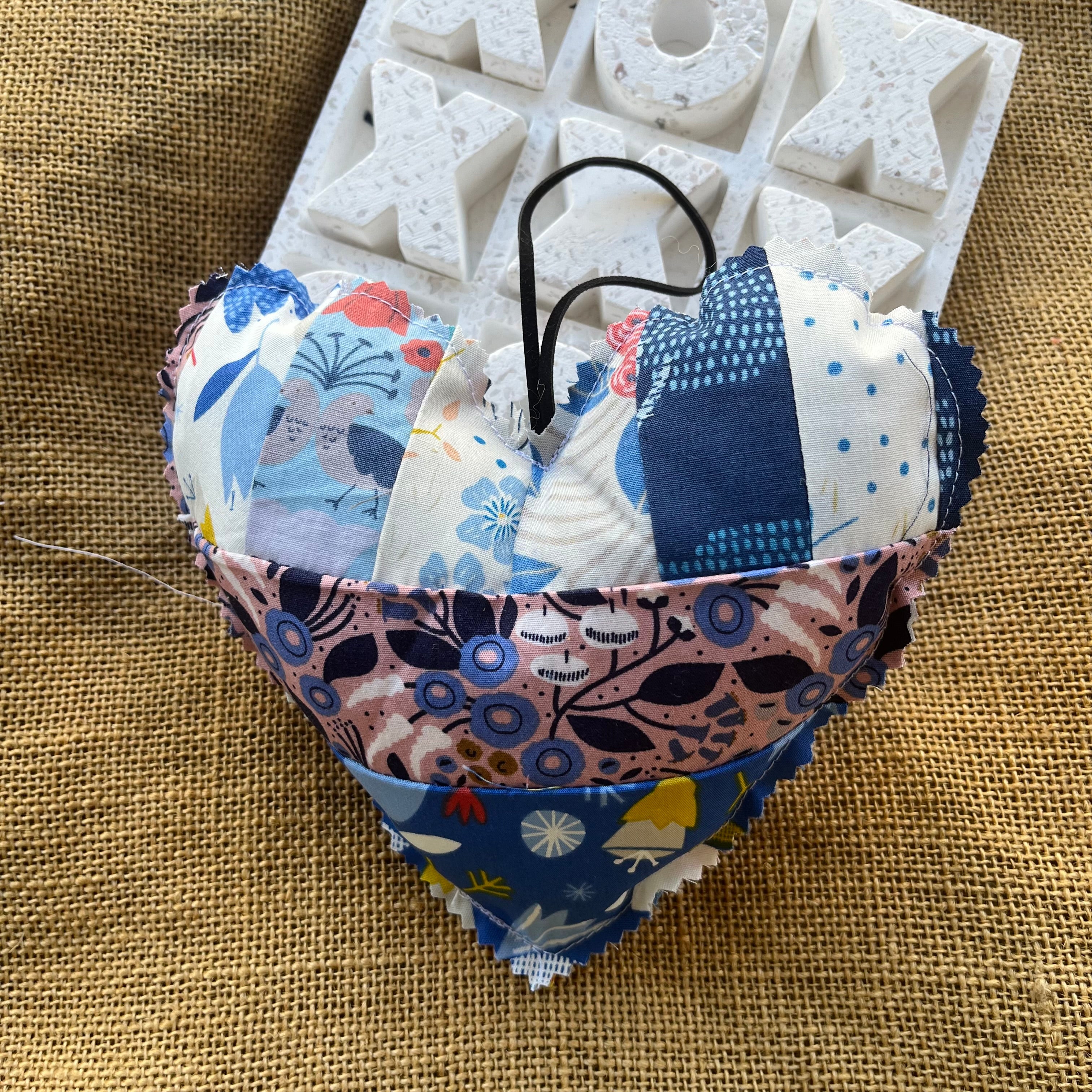 Handmade hearts | organic fabric | patchwork