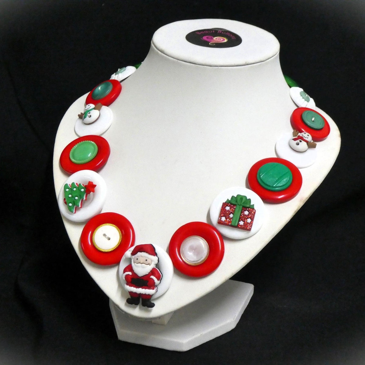Santa Claus Necklace with Christmas earrings